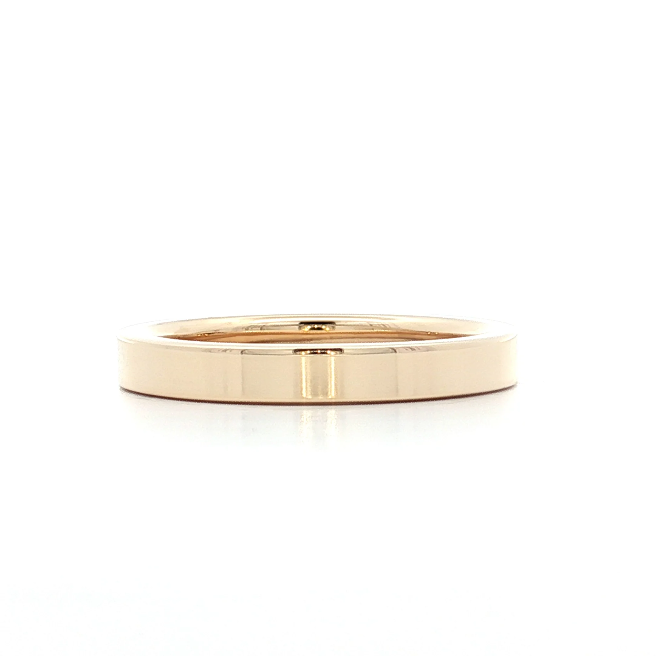 3mm Flat Edge Wedding Band in 14k Yellow Gold - Image 2