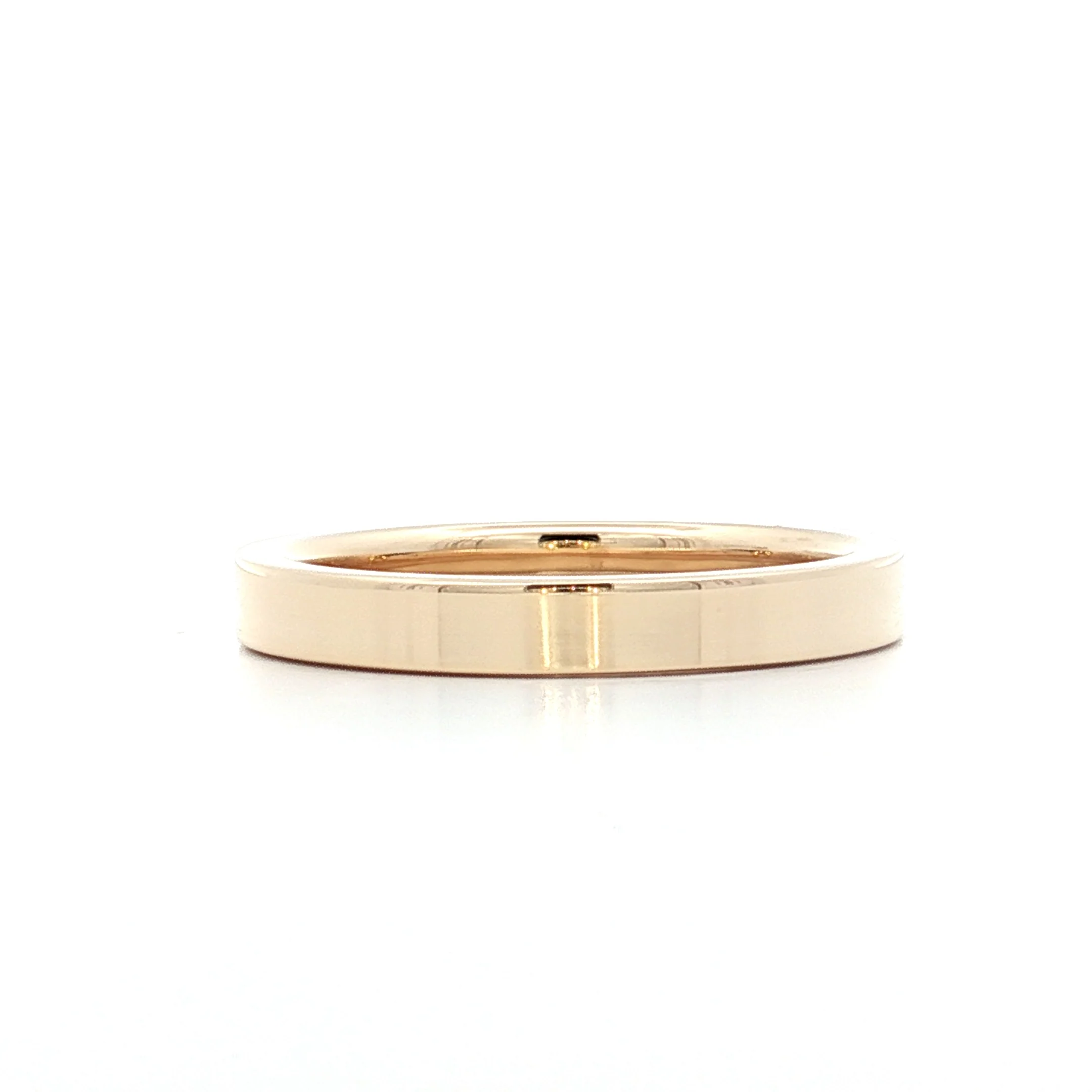 3mm Flat Edge Wedding Band in 14k Yellow Gold - Image 3