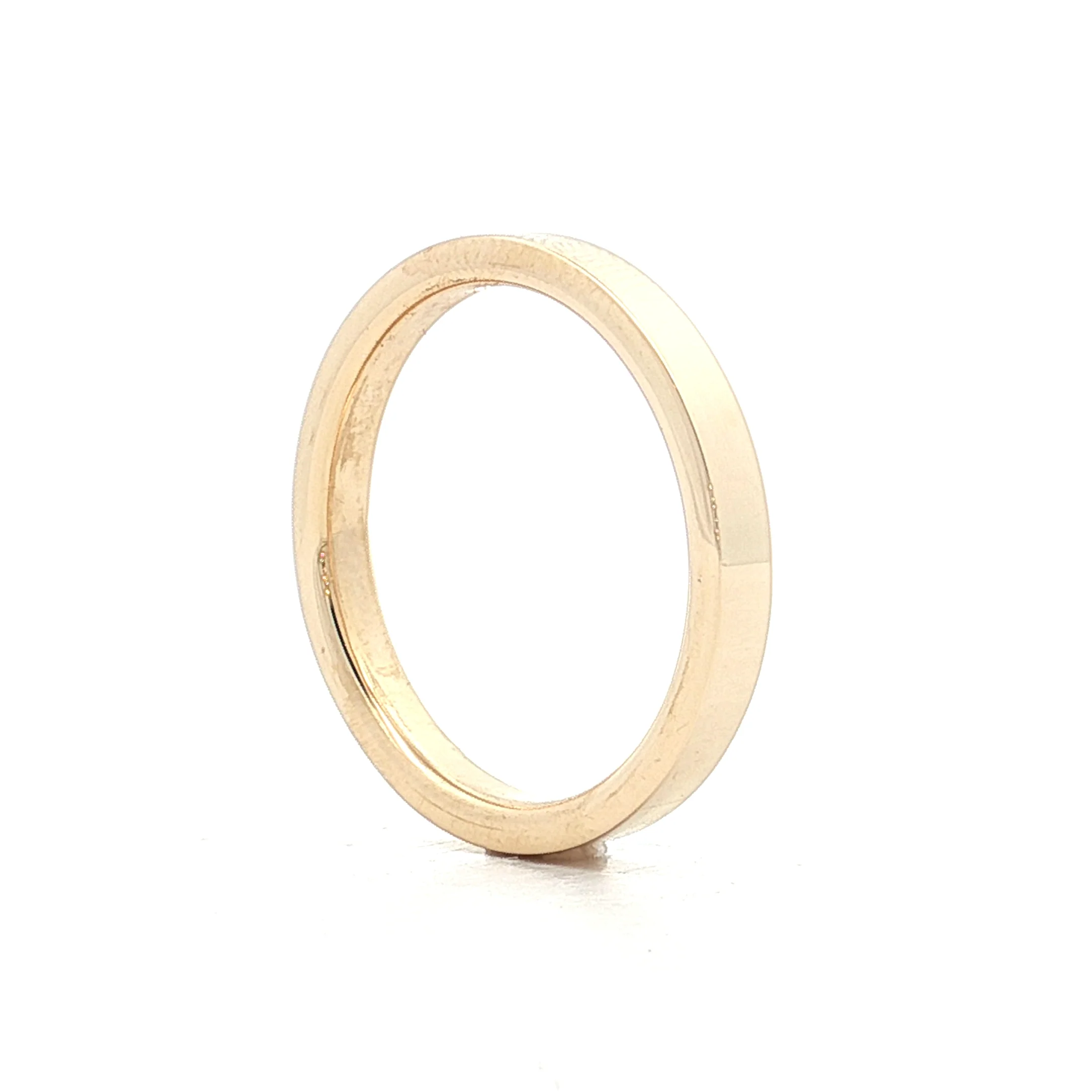 3mm Flat Edge Wedding Band in 14k Yellow Gold - Image 5