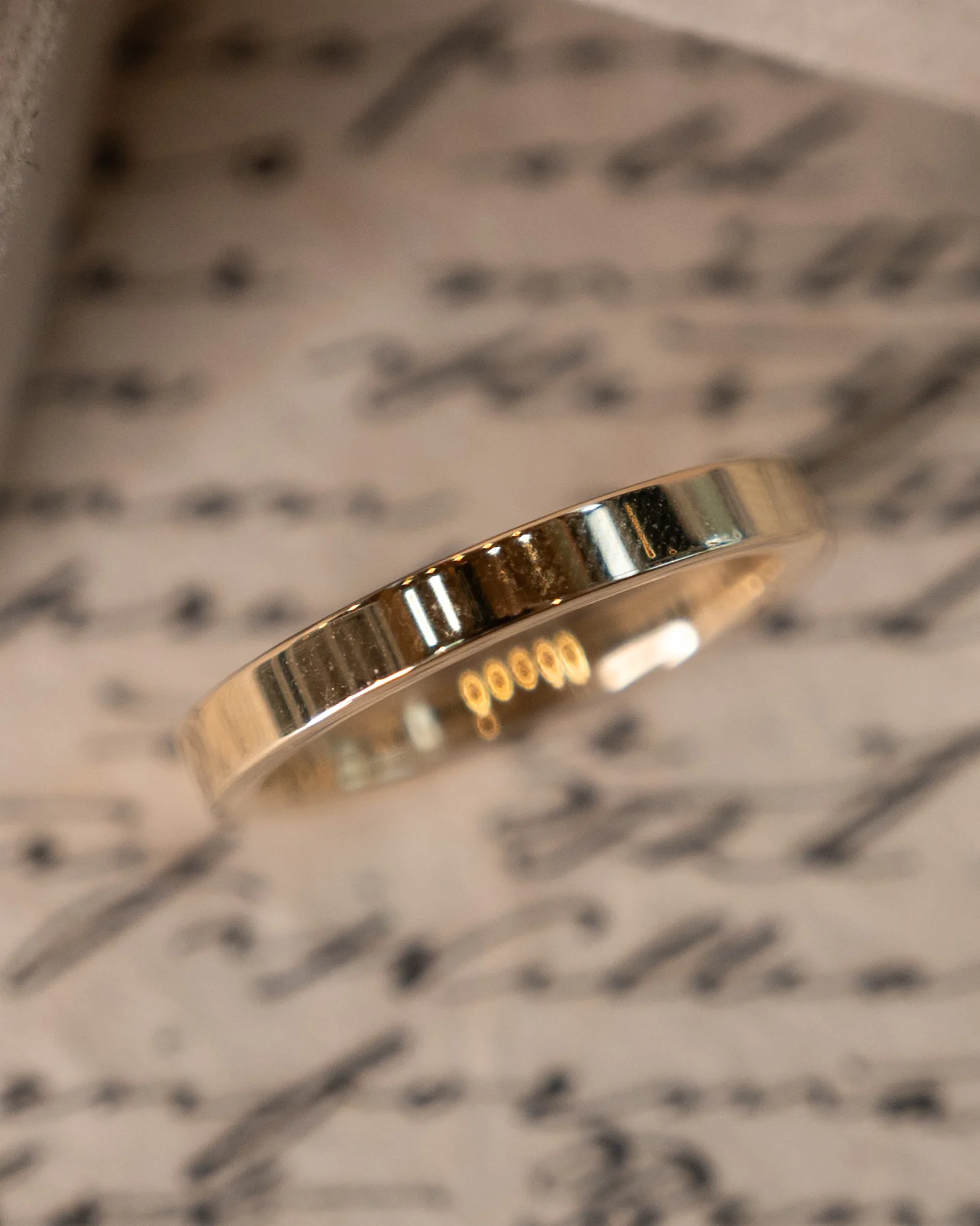 3mm Flat Edge Wedding Band in 14k Yellow Gold - Image 6