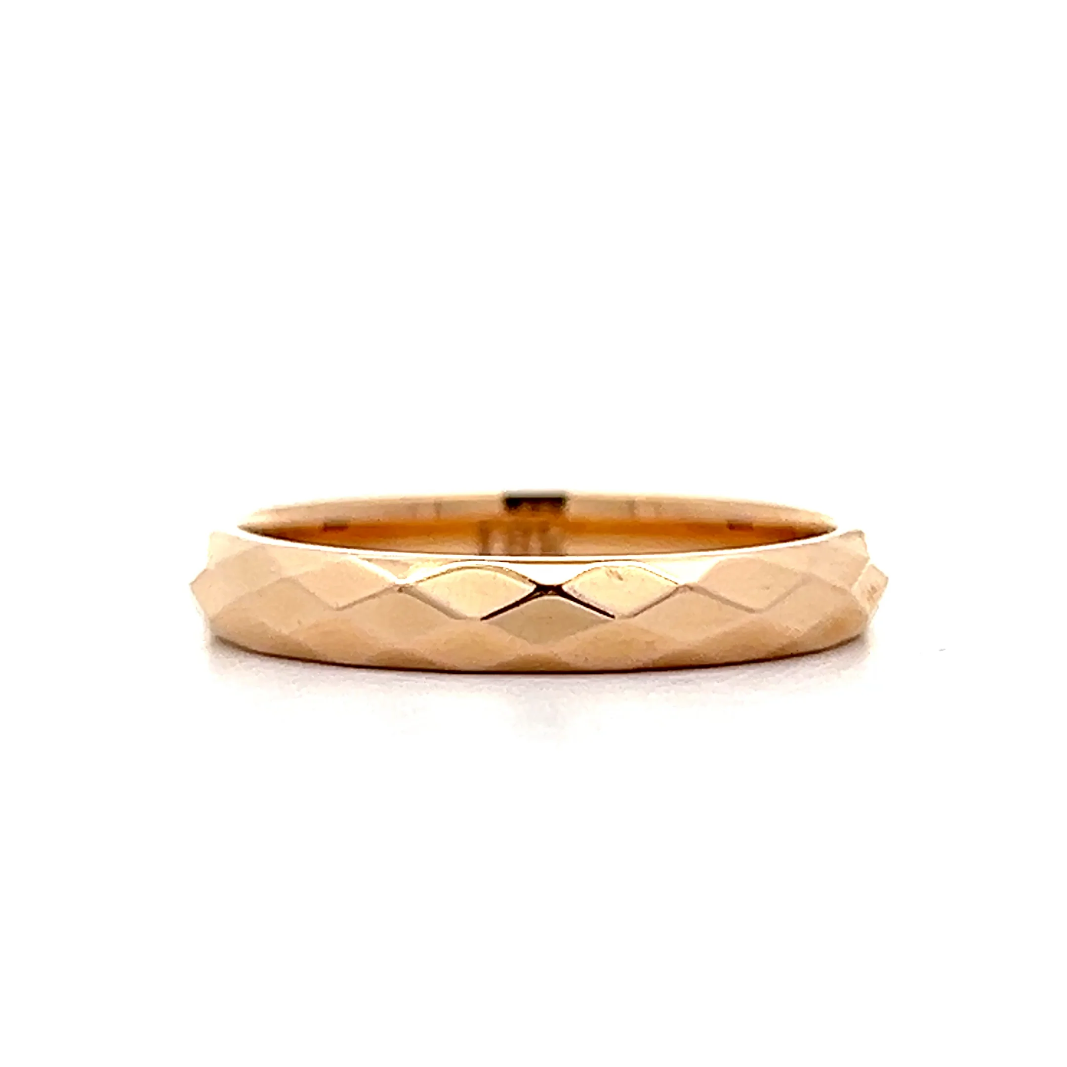 3mm Geometric Pattern Wedding Band in 18k