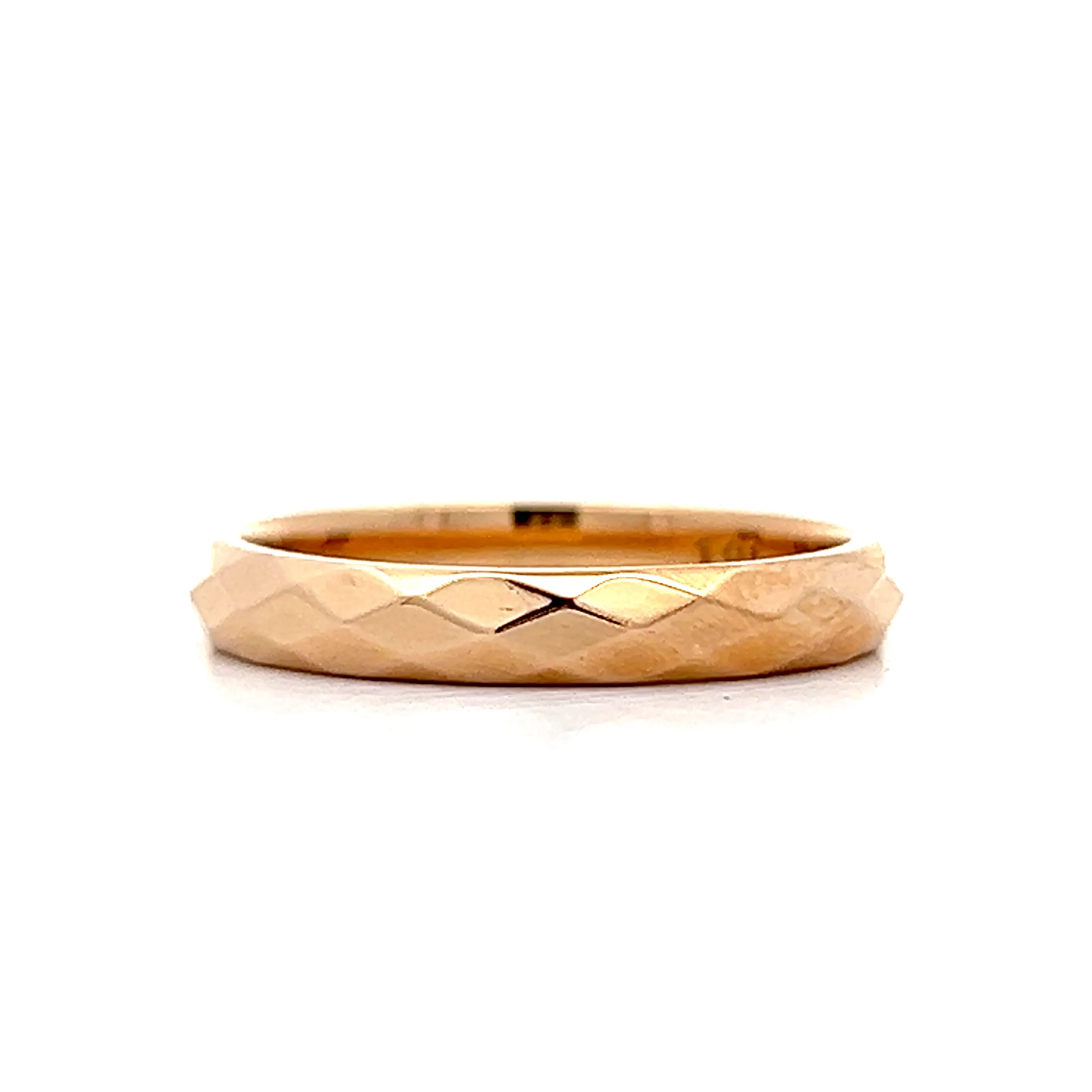 3mm Geometric Pattern Wedding Band in 18k - Image 3