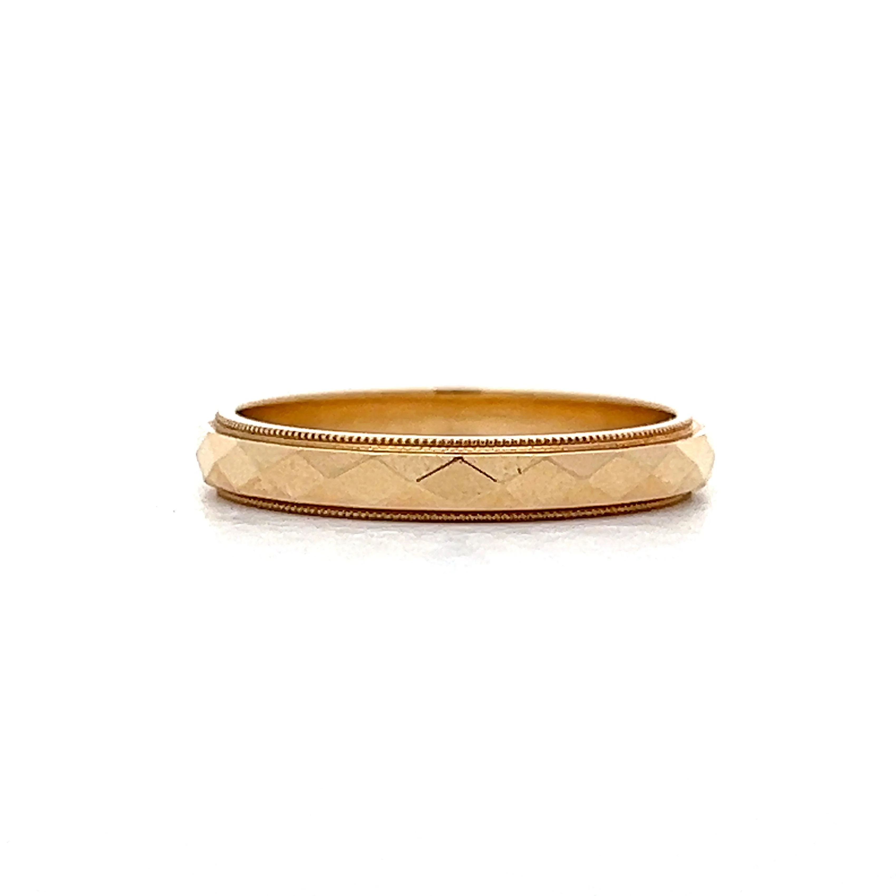 3mm Geometric Wedding Band in 14k Yellow Gold - Image 2