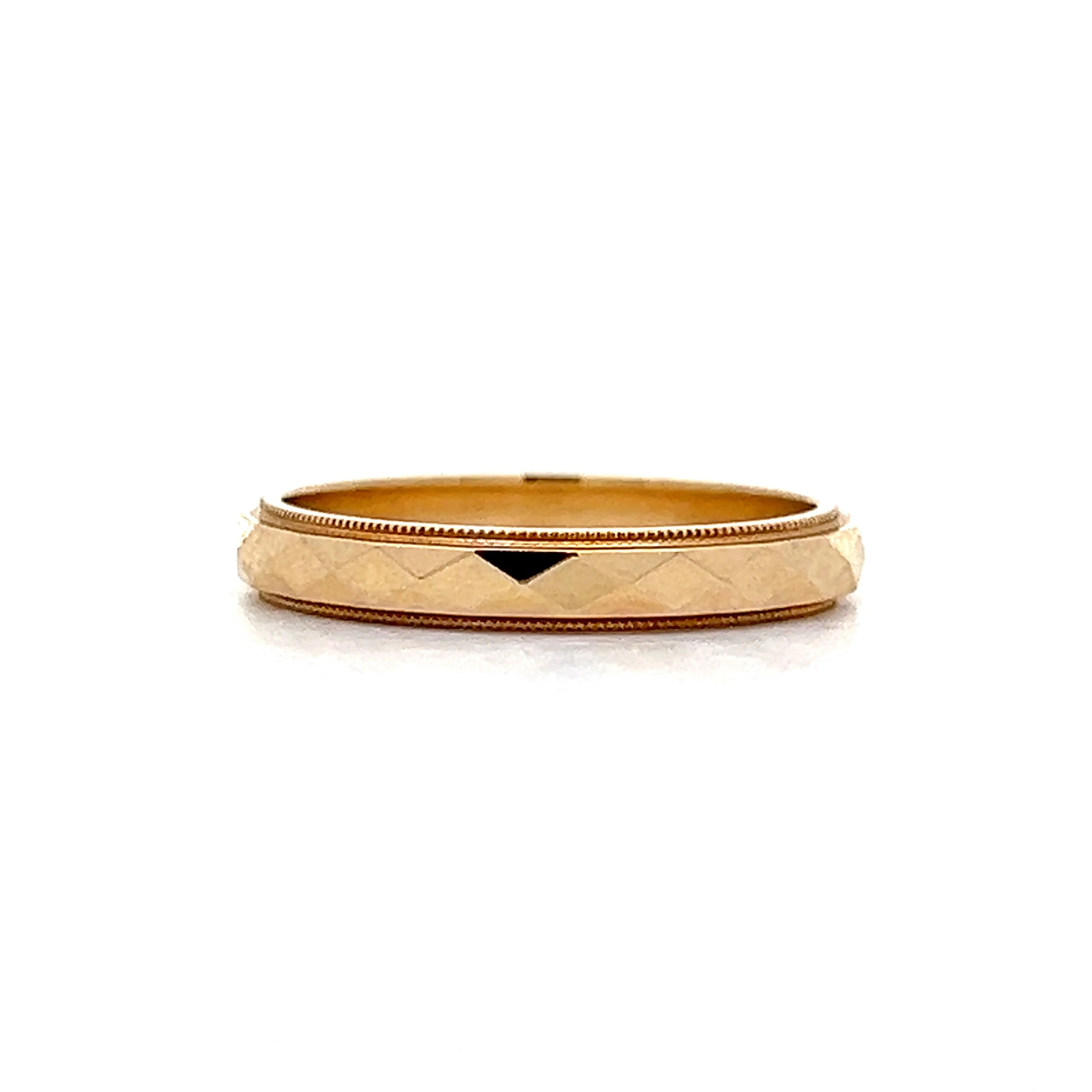 3mm Geometric Wedding Band in 14k Yellow Gold - Image 3