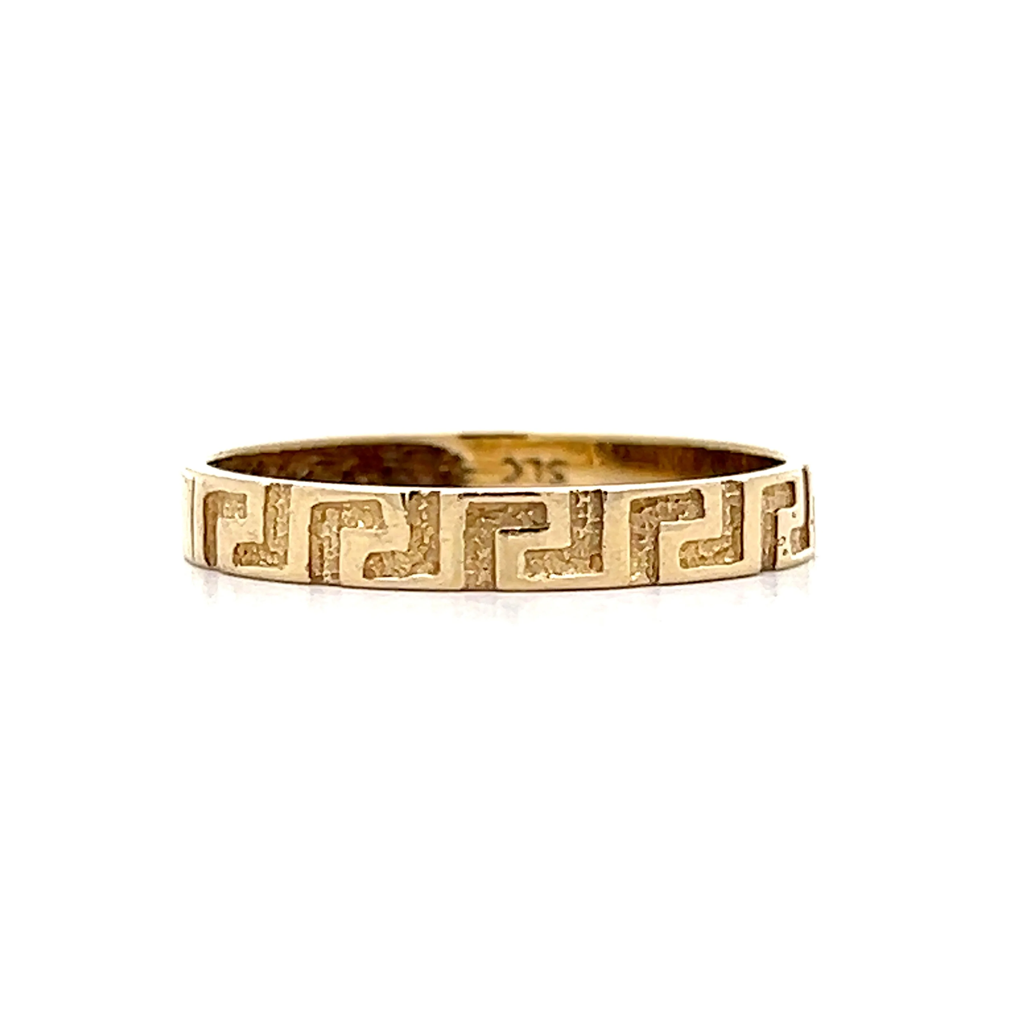 3mm Greek Key Wedding Band in 14k Yellow Gold - Image 3