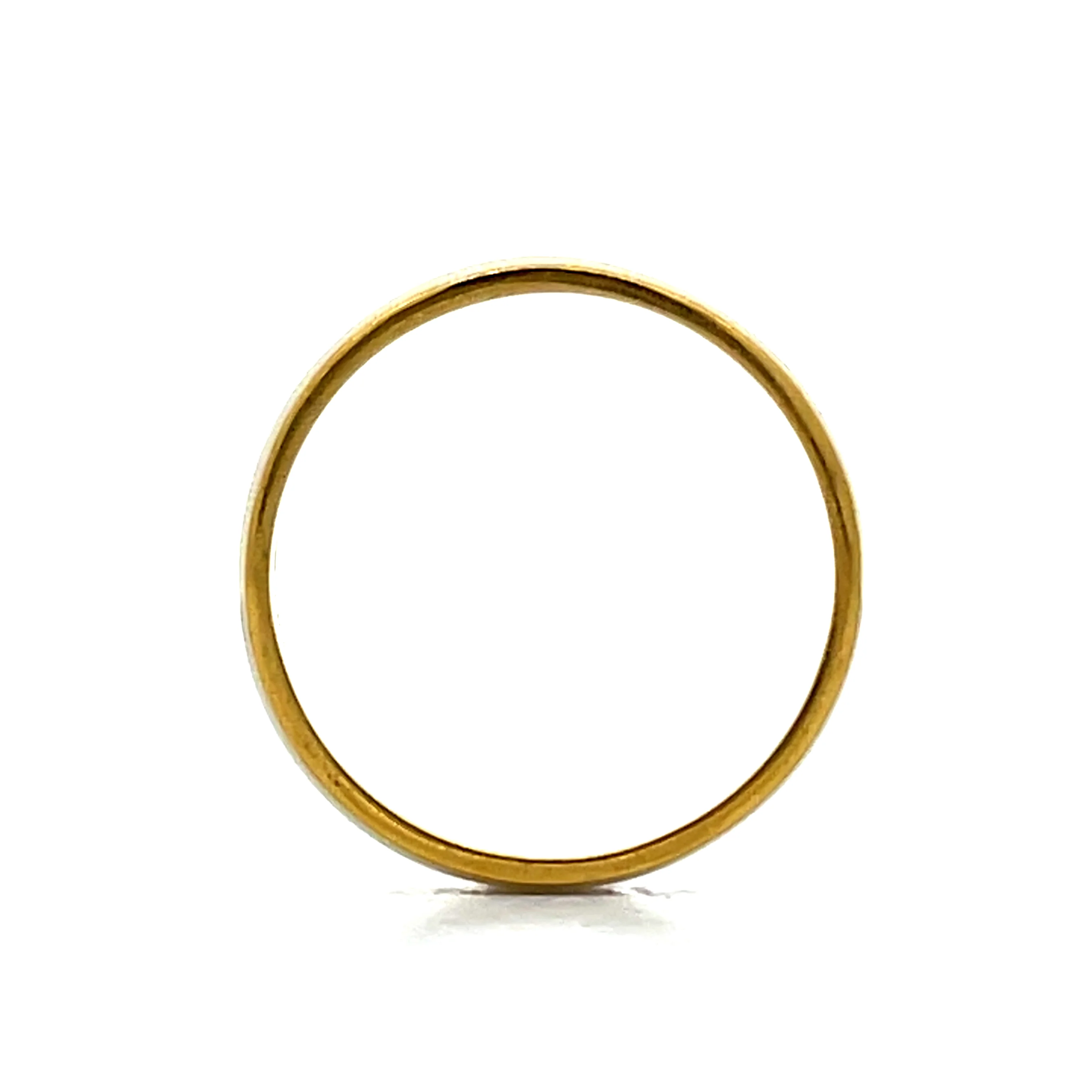 3mm White Enamel Wedding Band in 14k Yellow Gold - Image 4