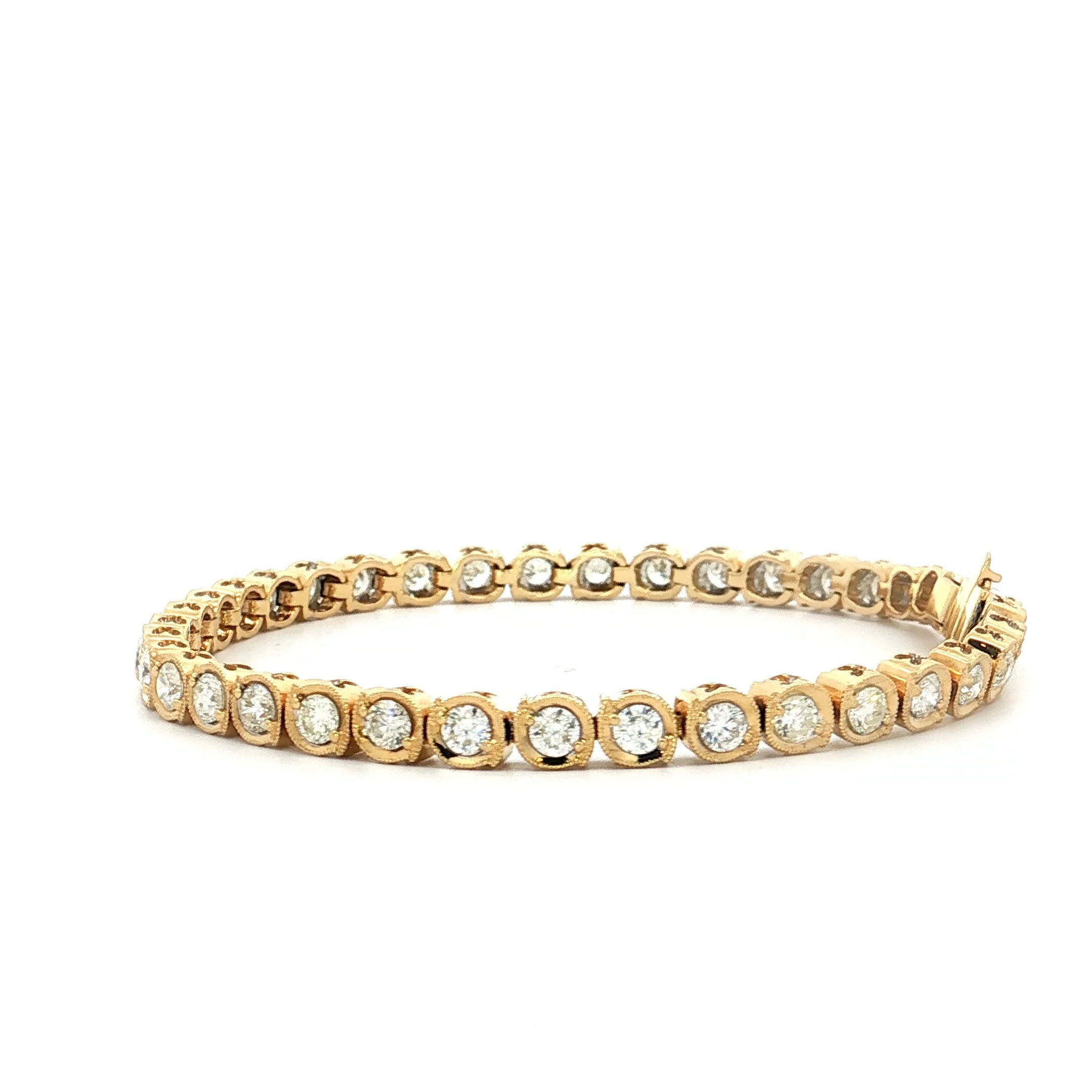 4.00 Carat Diamond Tennis Bracelet 18k Yellow Gold - Image 2