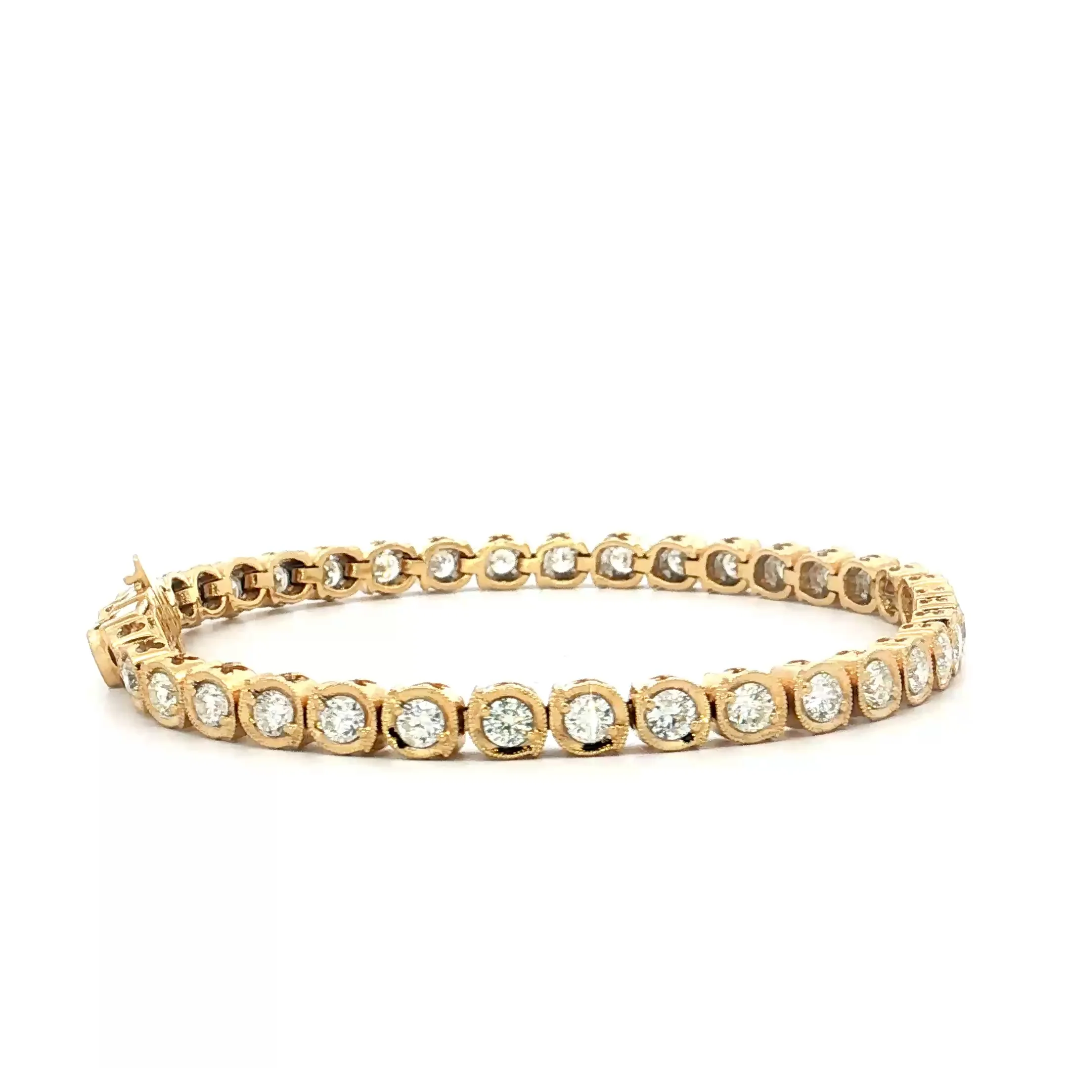 4.00 Carat Diamond Tennis Bracelet 18k Yellow Gold - Image 3