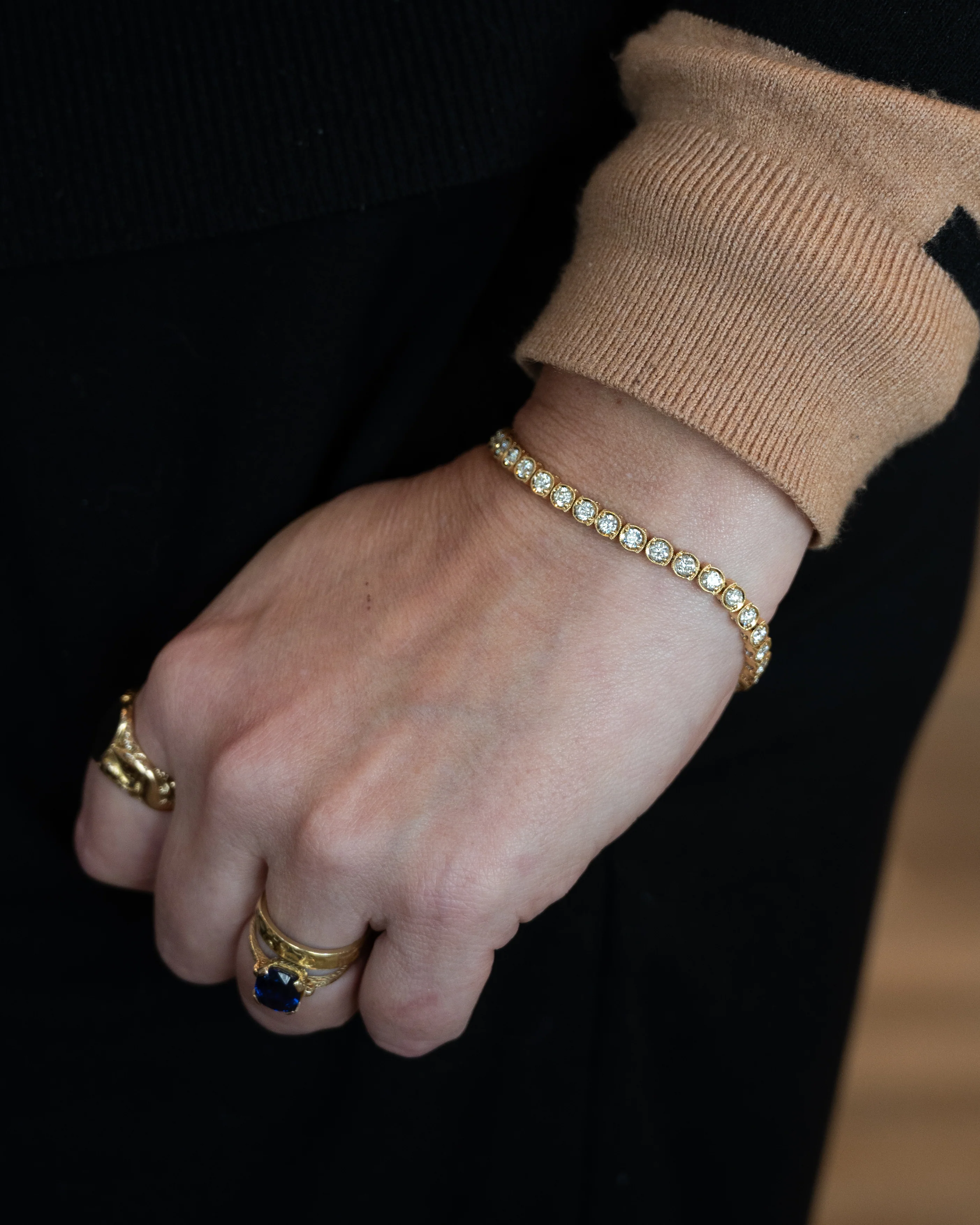 4.00 Carat Diamond Tennis Bracelet 18k Yellow Gold - Image 6