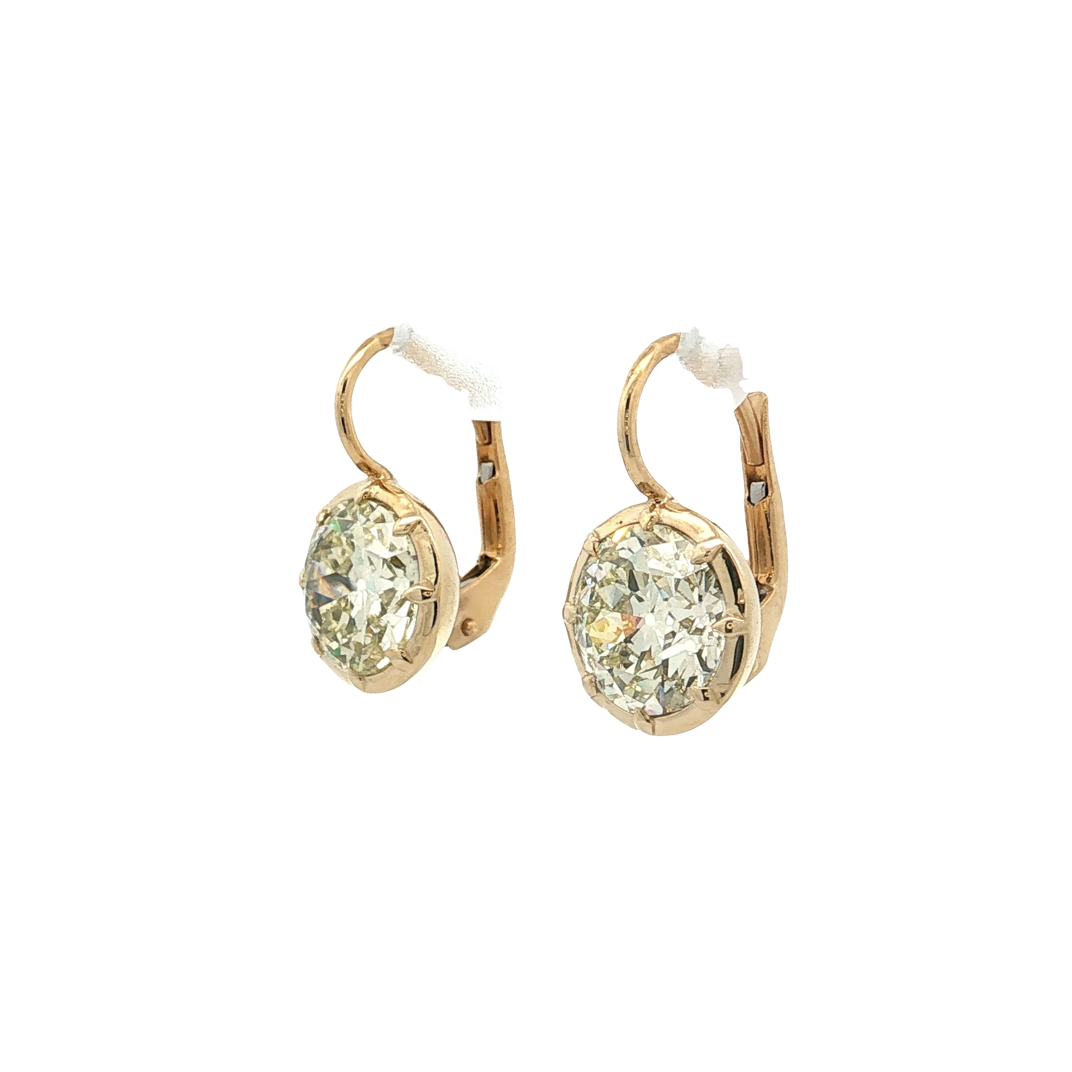 4.00 GIA Old European Diamond Drop Earrings 14k - Image 2