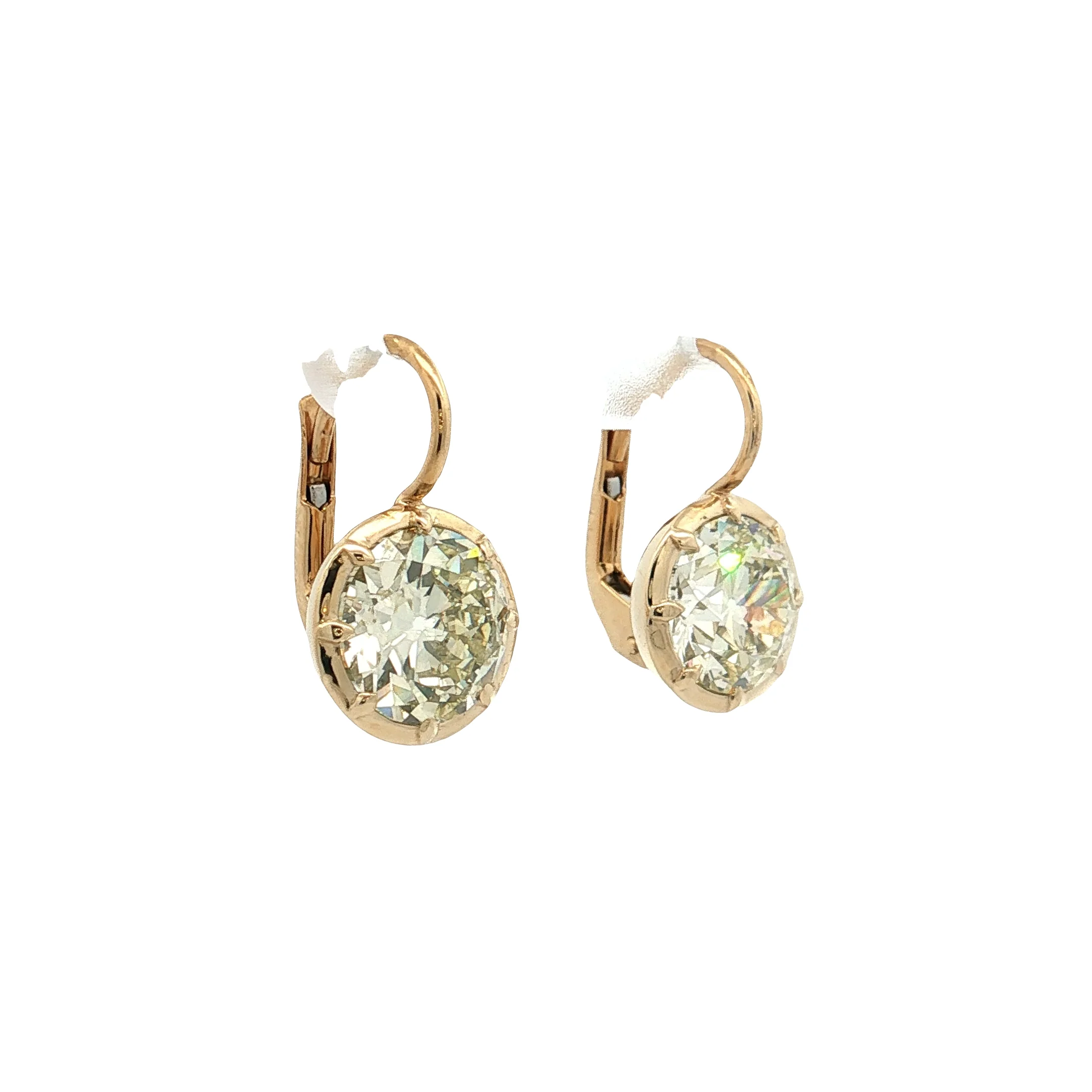 4.00 GIA Old European Diamond Drop Earrings 14k - Image 3