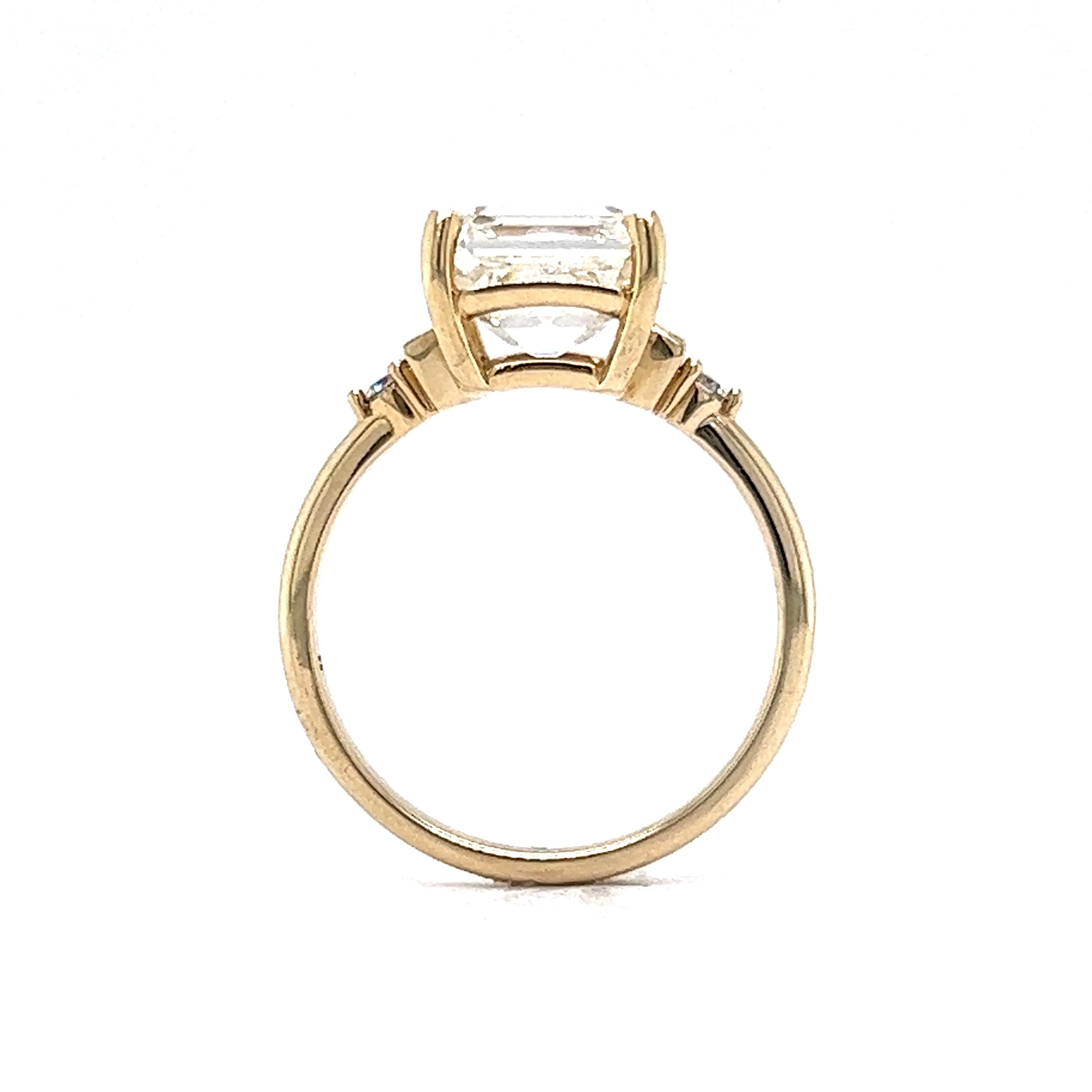 4.01 GIA Asscher Cut Diamond Engagement Ring in 14k Yellow Gold - Image 4