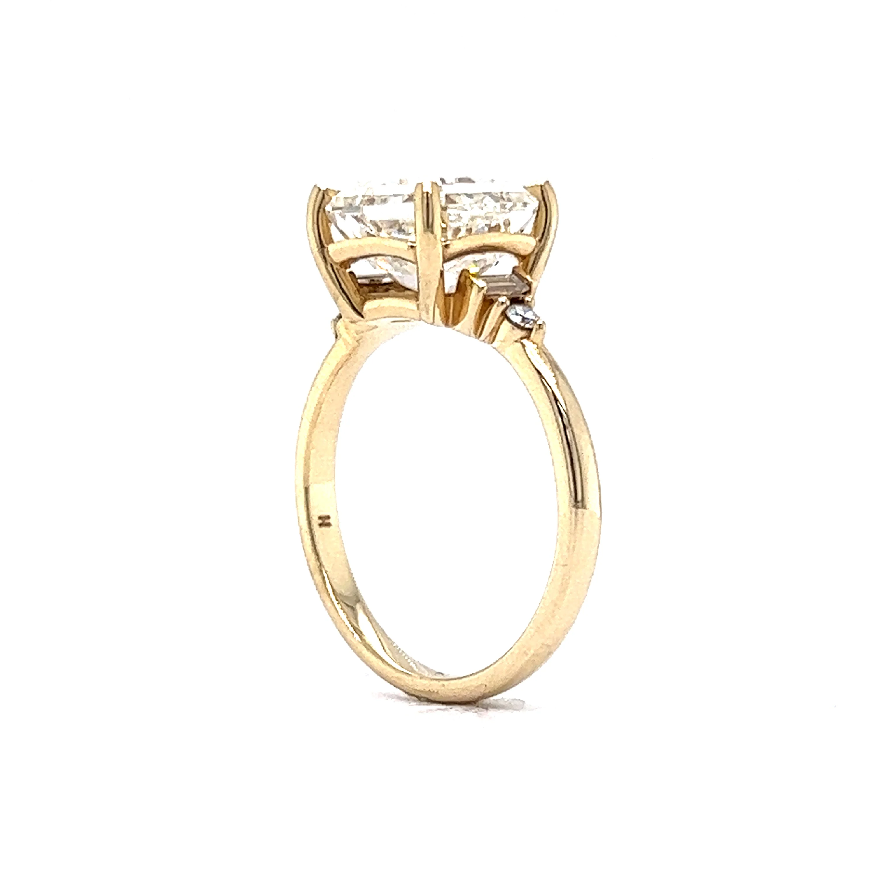 4.01 GIA Asscher Cut Diamond Engagement Ring in 14k Yellow Gold - Image 5