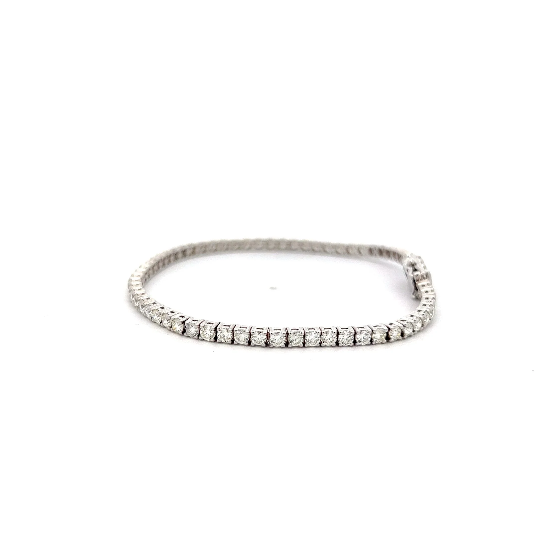 4.01 Round Brilliant Diamond Tennis Bracelet in 14k - Image 2