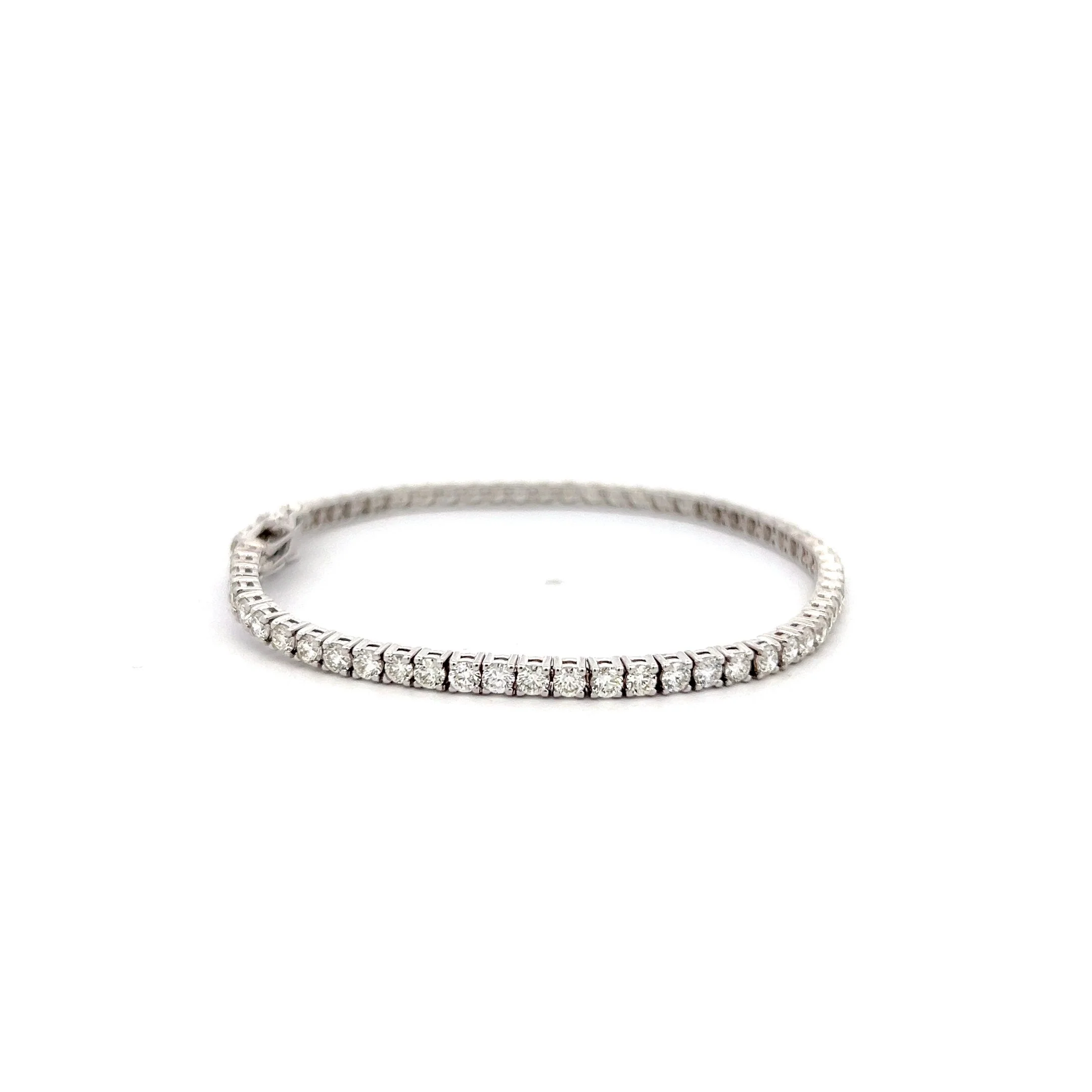 4.01 Round Brilliant Diamond Tennis Bracelet in 14k - Image 3