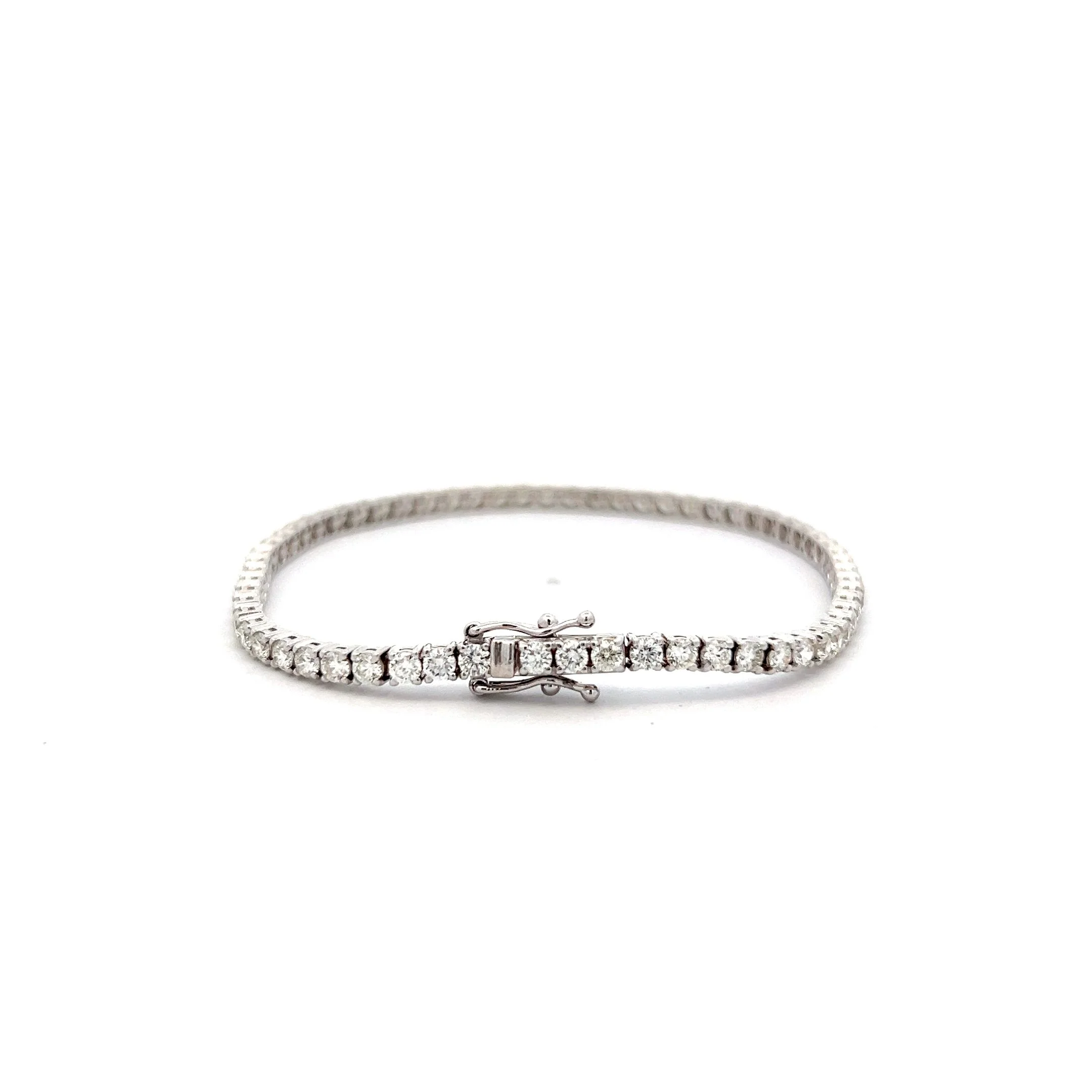 4.01 Round Brilliant Diamond Tennis Bracelet in 14k - Image 4