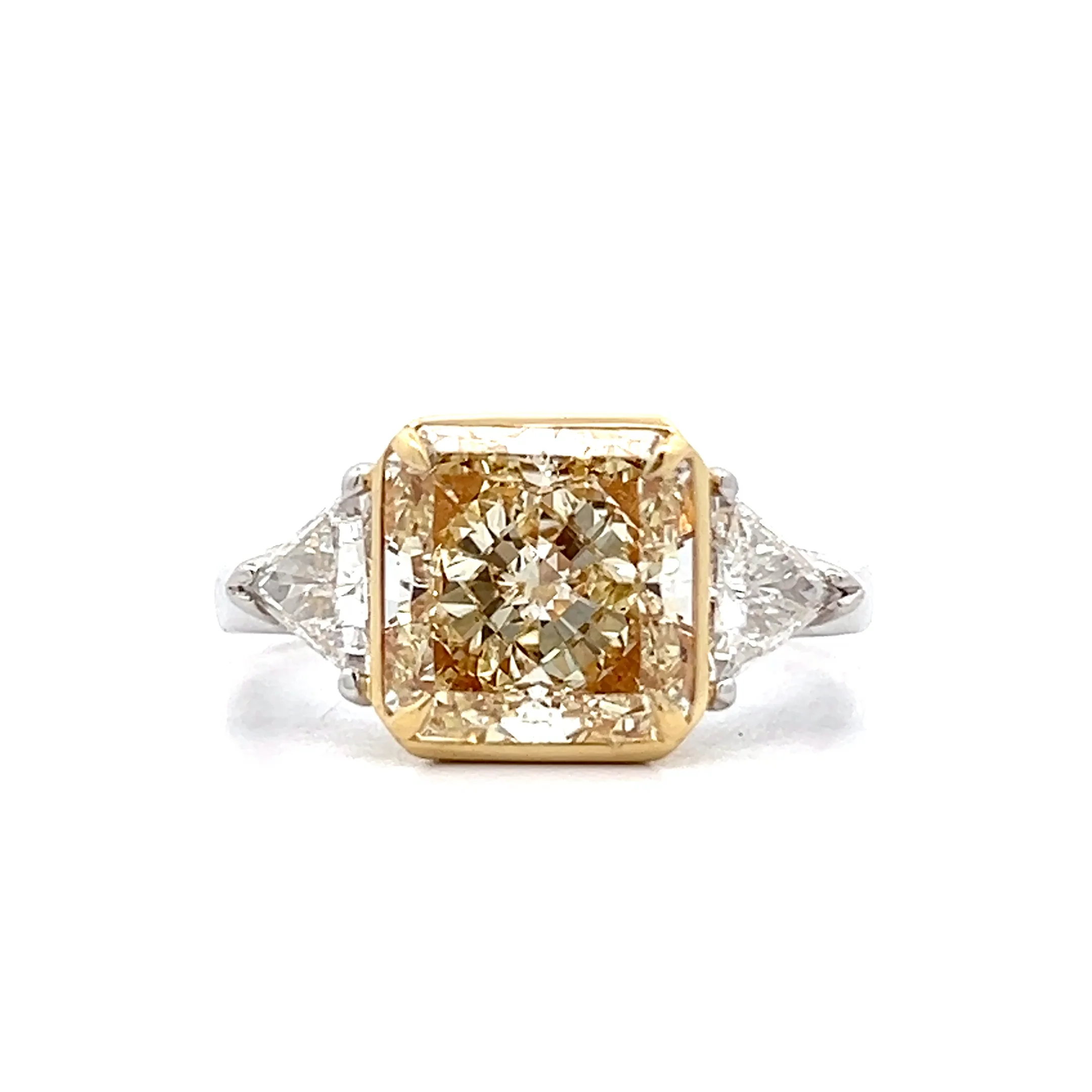 4.02 Radiant Cut Diamond Engagement Ring in Platinum
