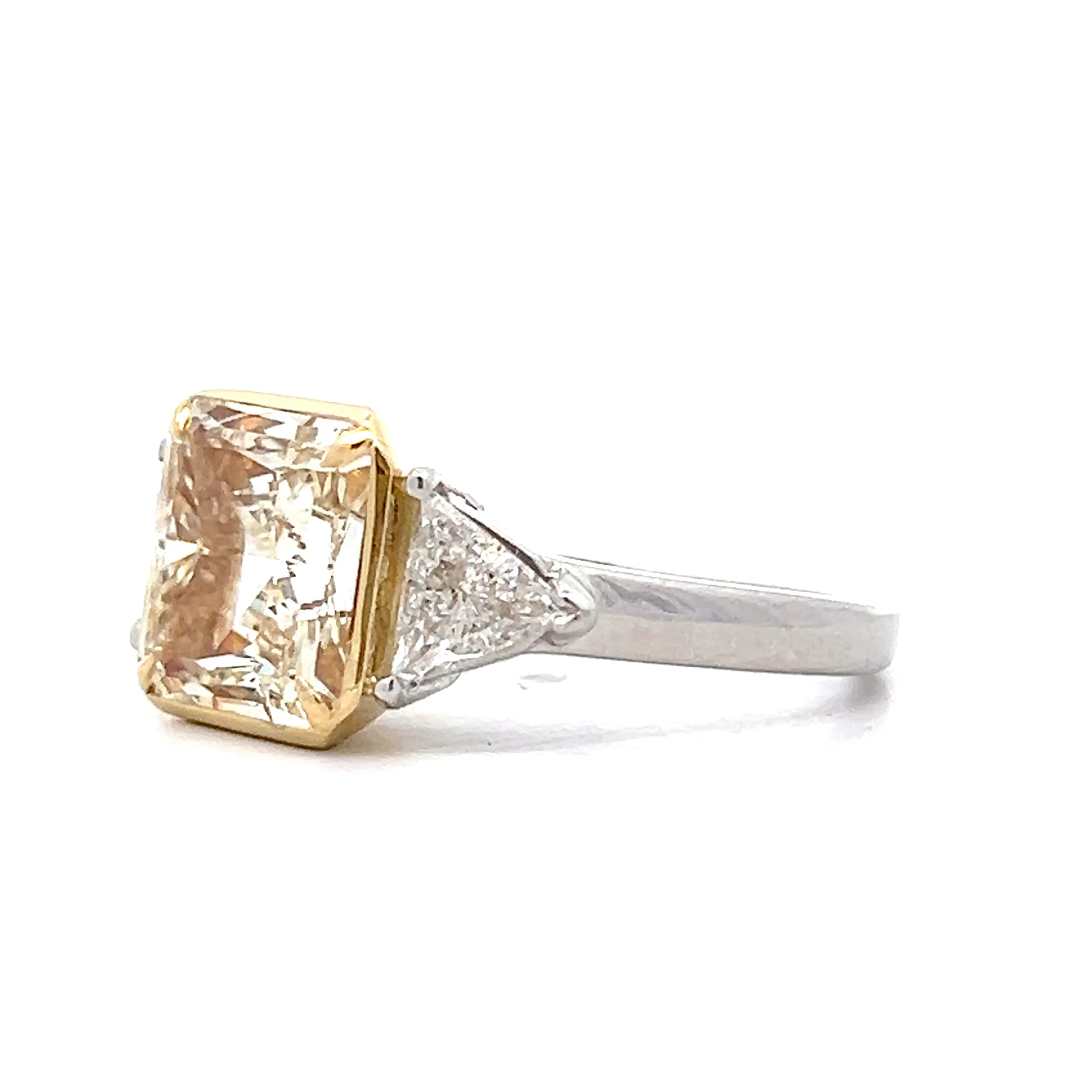 4.02 Radiant Cut Diamond Engagement Ring in Platinum - Image 2