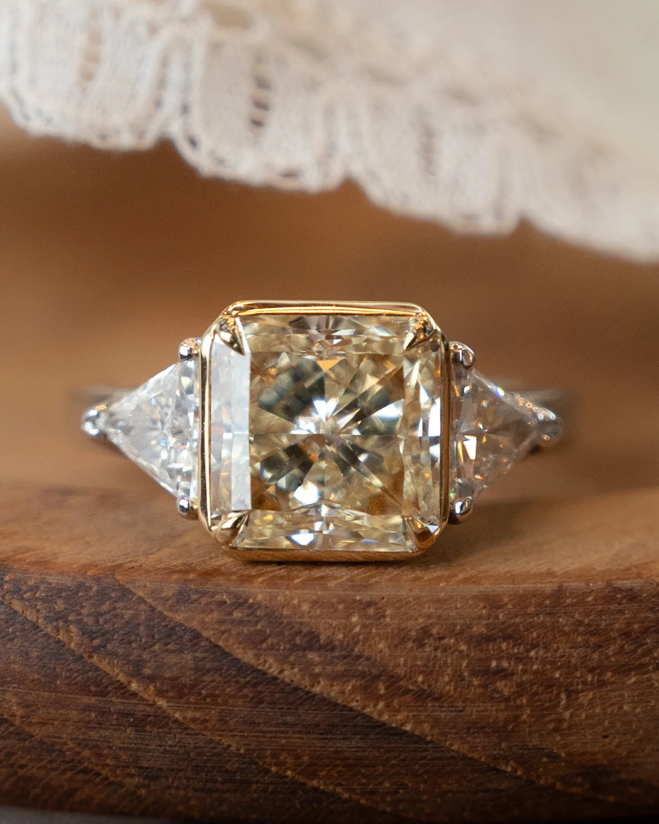 4.02 Radiant Cut Diamond Engagement Ring in Platinum - Image 6
