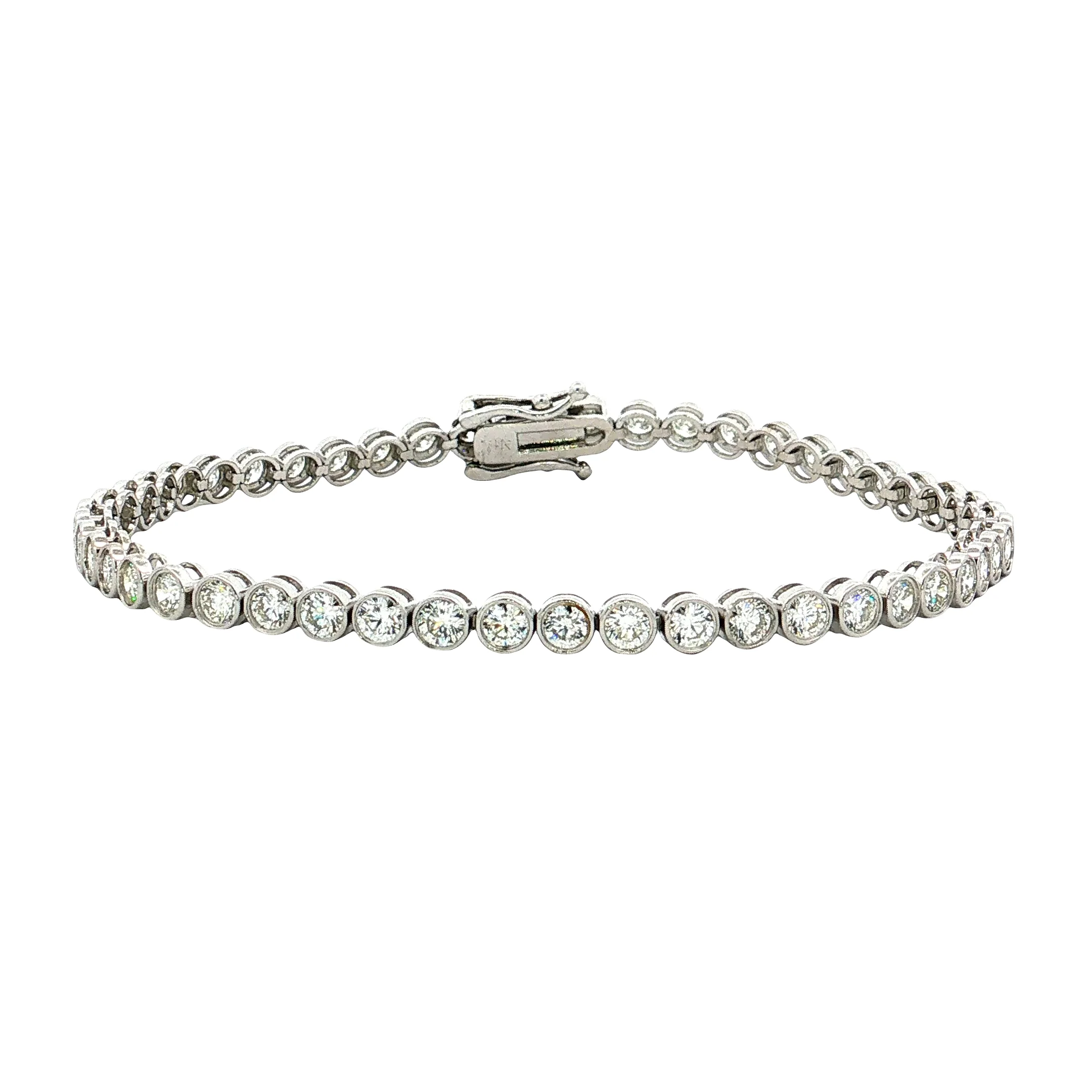 4.02 Round Brilliant Diamond Tennis Bracelet 14k