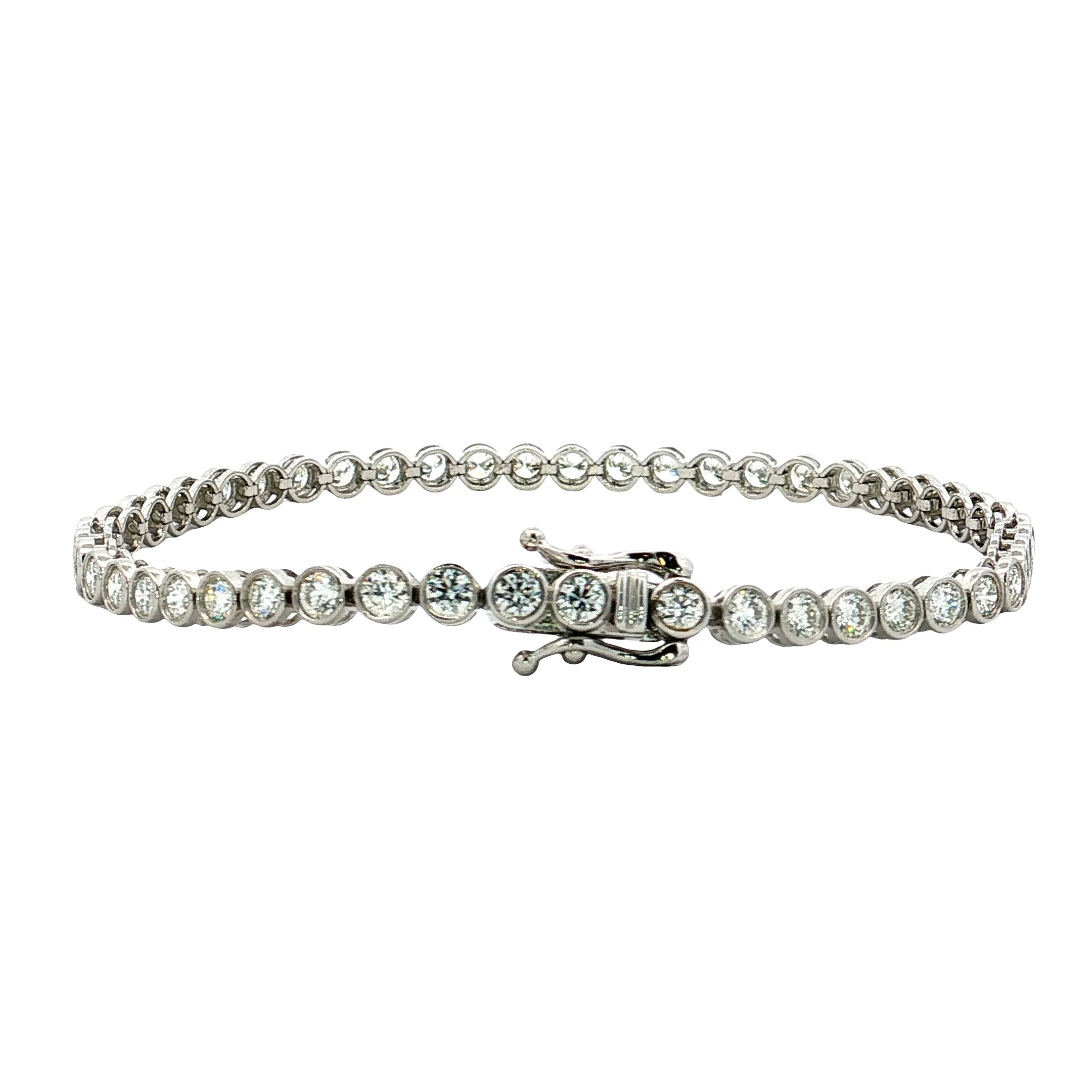 4.02 Round Brilliant Diamond Tennis Bracelet 14k - Image 3