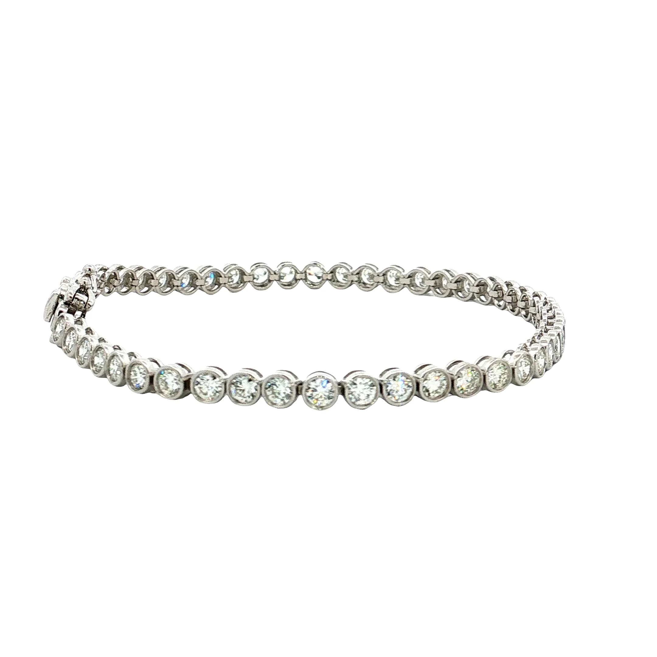 4.02 Round Brilliant Diamond Tennis Bracelet 14k - Image 4