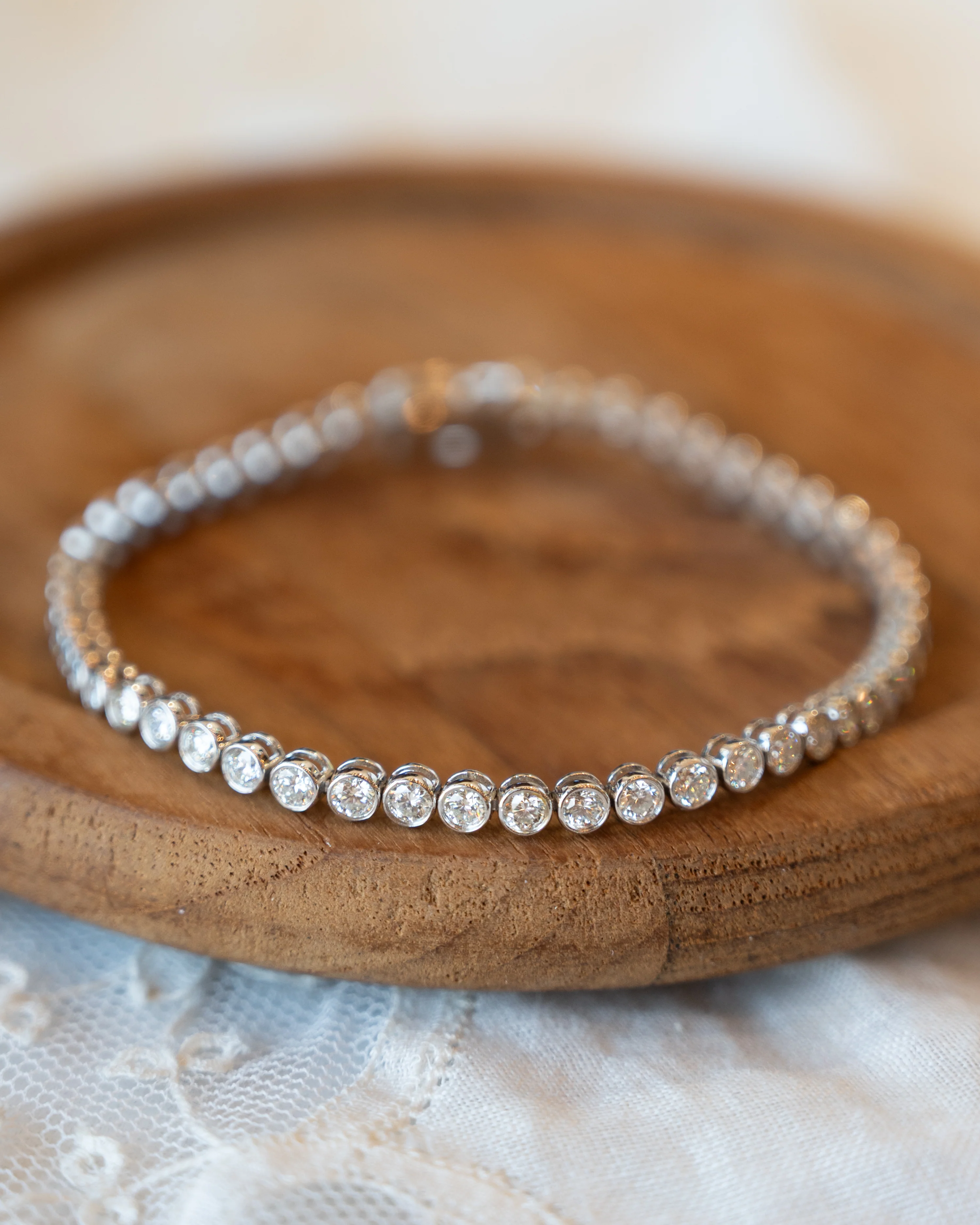 4.02 Round Brilliant Diamond Tennis Bracelet 14k - Image 6