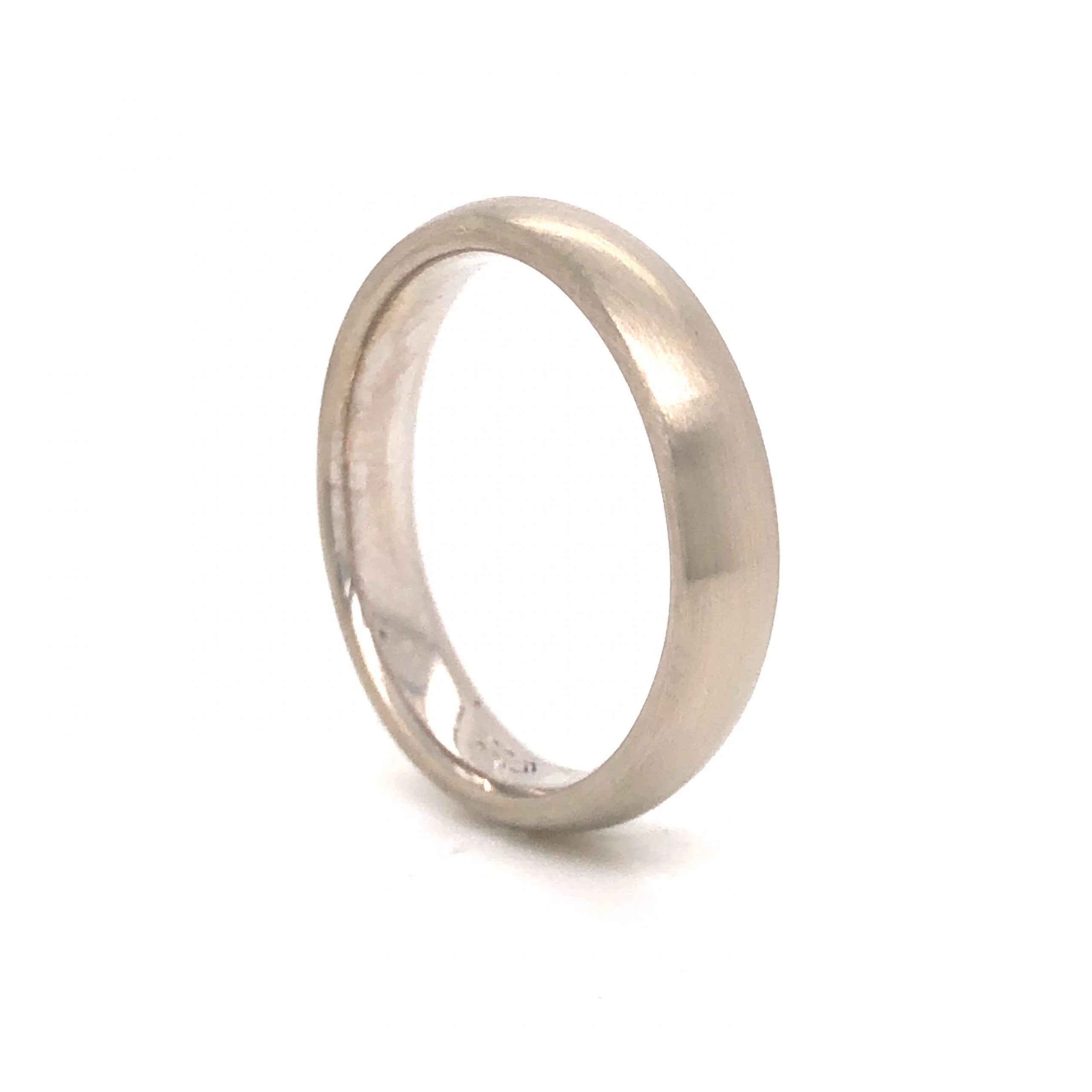 4.02mm Comfort Fit Wedding Band in 18k White Gold - Image 2