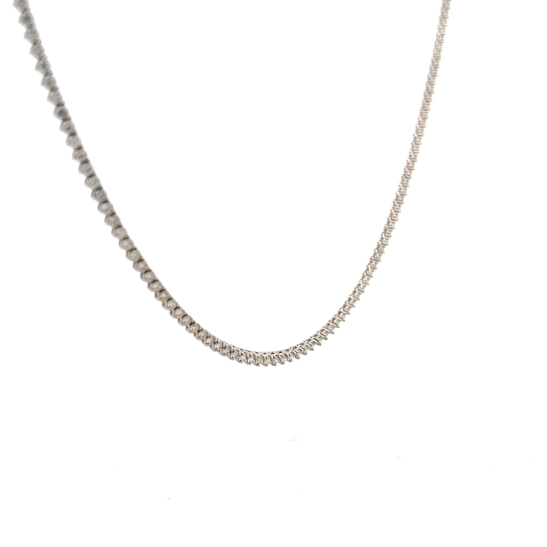 4.04 Diamond Tennis Necklace in 14k White Gold - Image 3