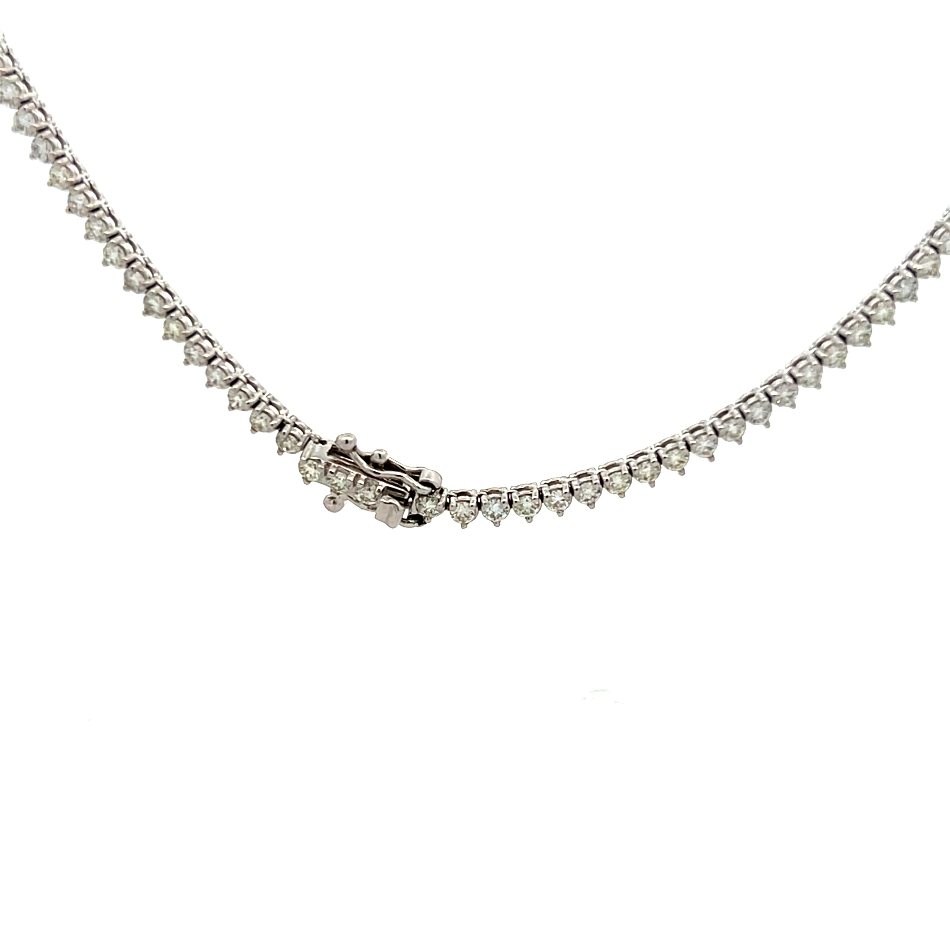 4.04 Diamond Tennis Necklace in 14k White Gold - Image 4
