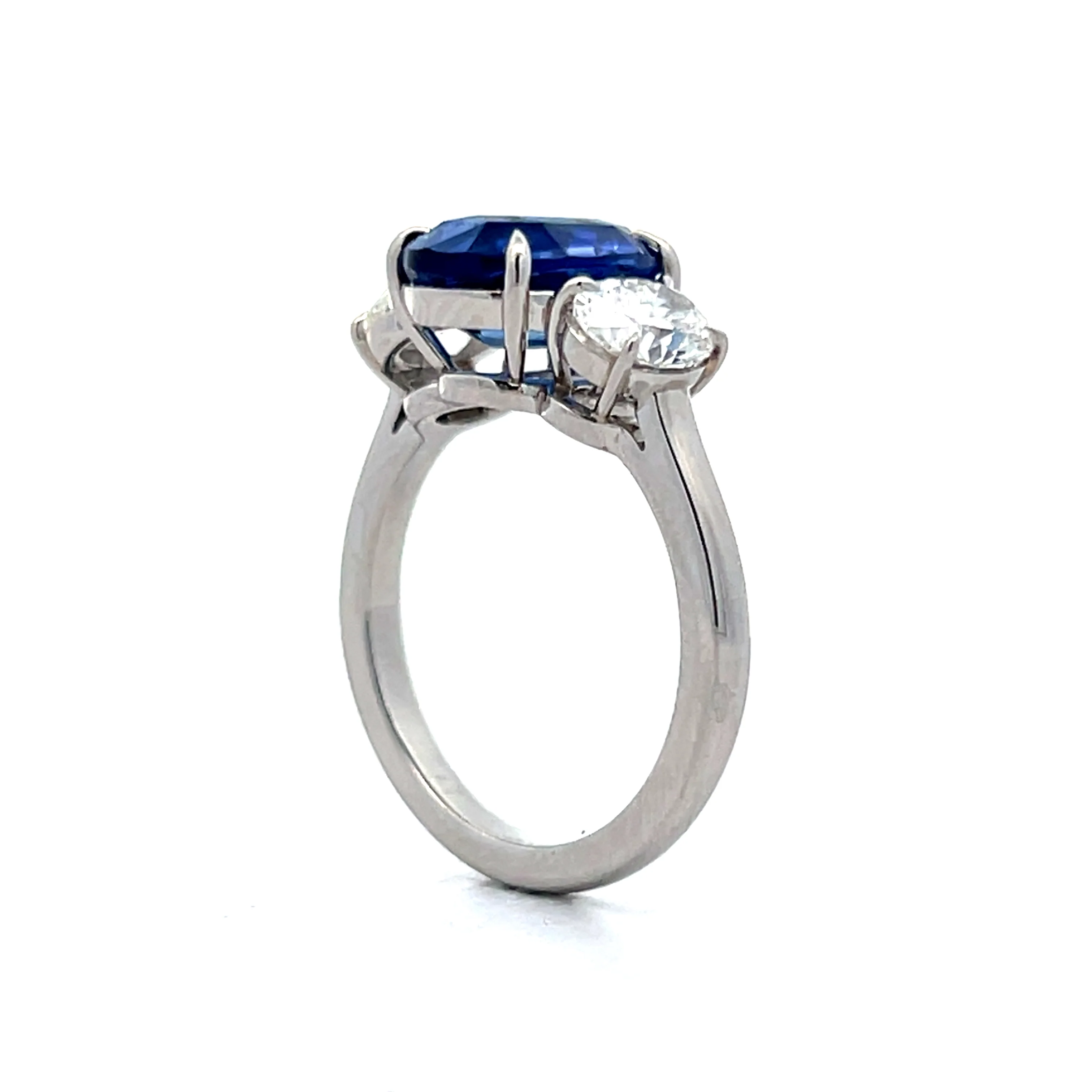 4.04 Oval Sapphire & Diamond Engagement Ring in Platinum - Image 5