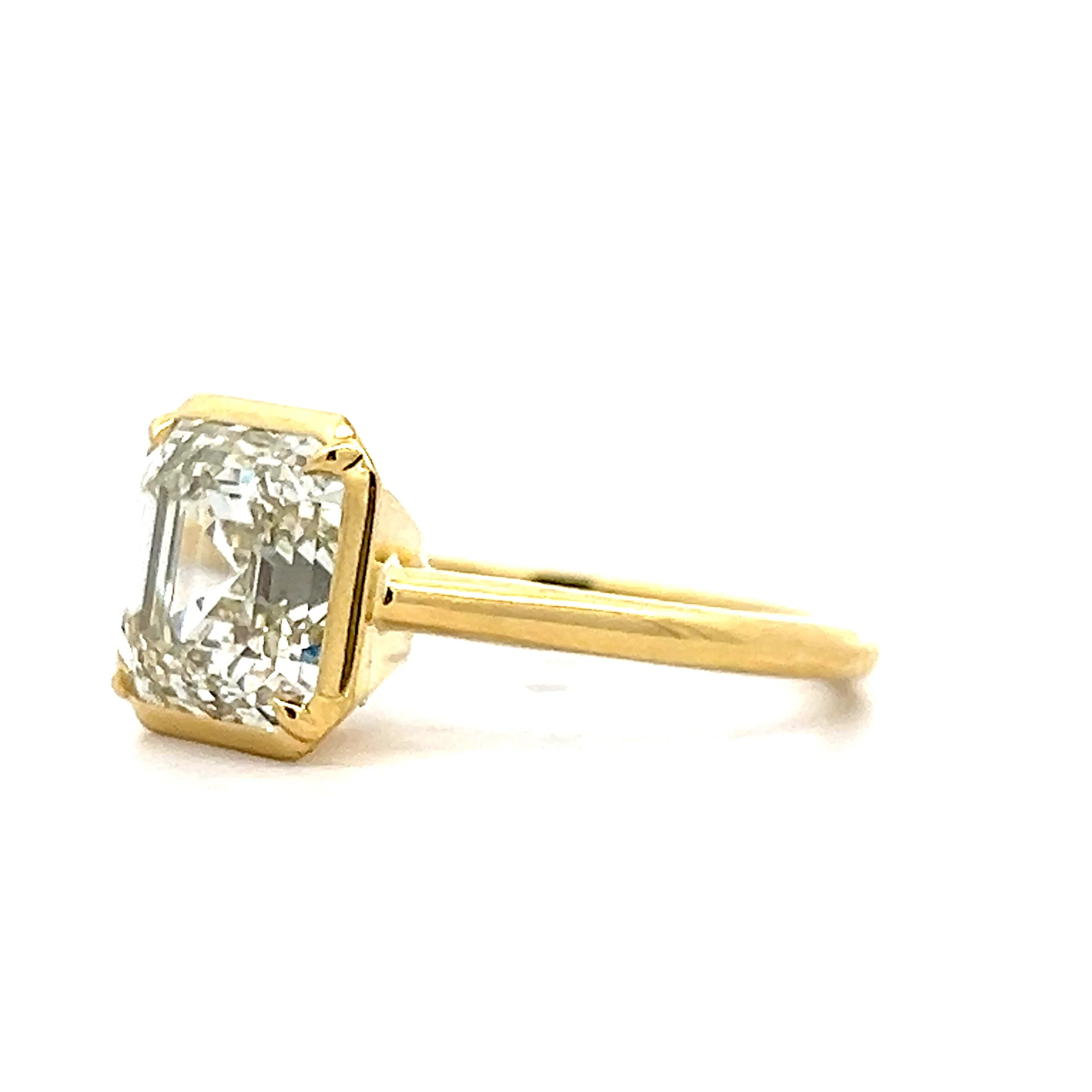 4.05 Asscher Solitaire Diamond Engagement Ring in 18k - Image 2