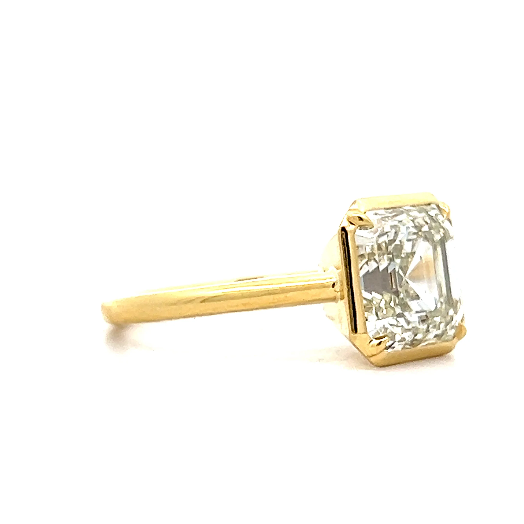 4.05 Asscher Solitaire Diamond Engagement Ring in 18k - Image 3