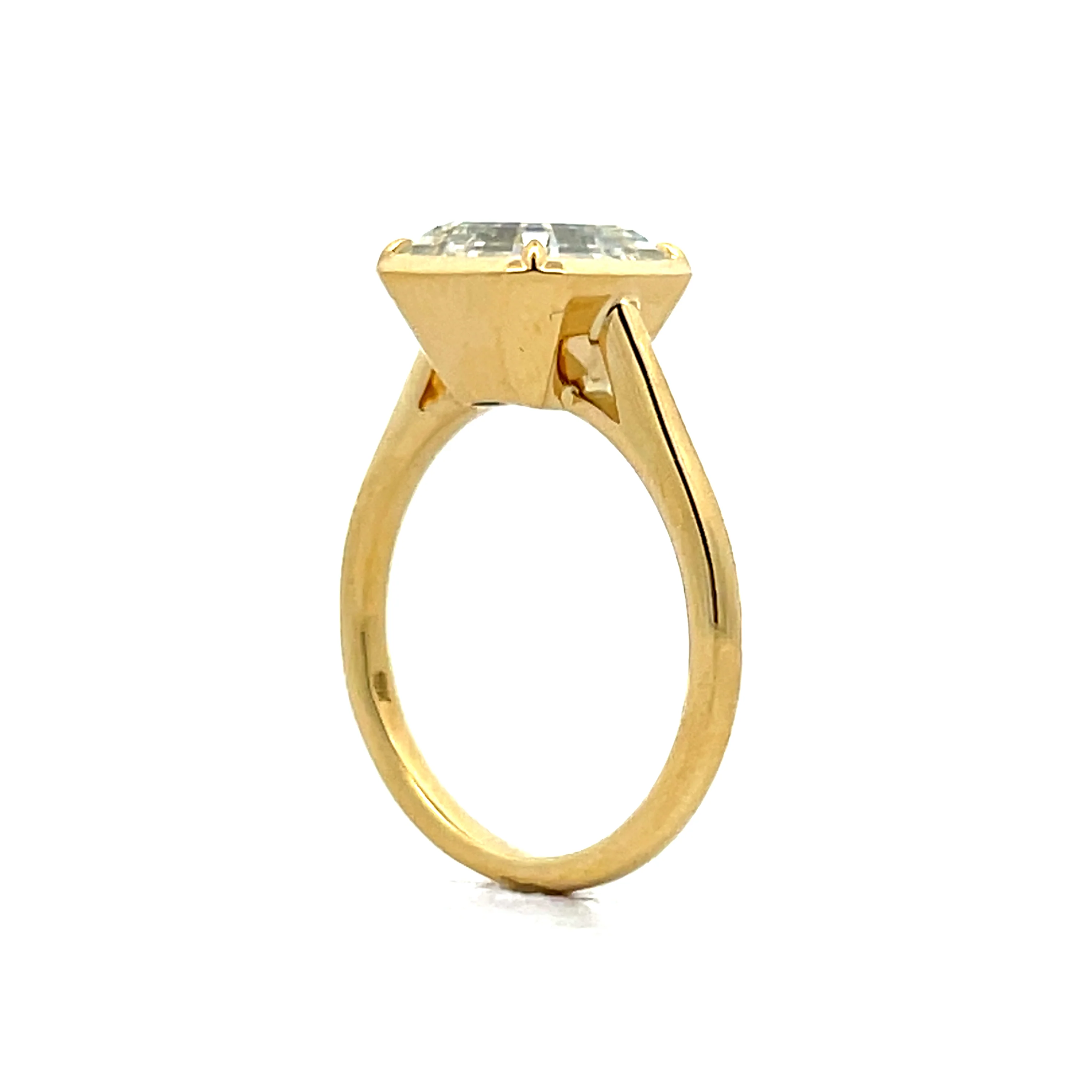 4.05 Asscher Solitaire Diamond Engagement Ring in 18k - Image 5