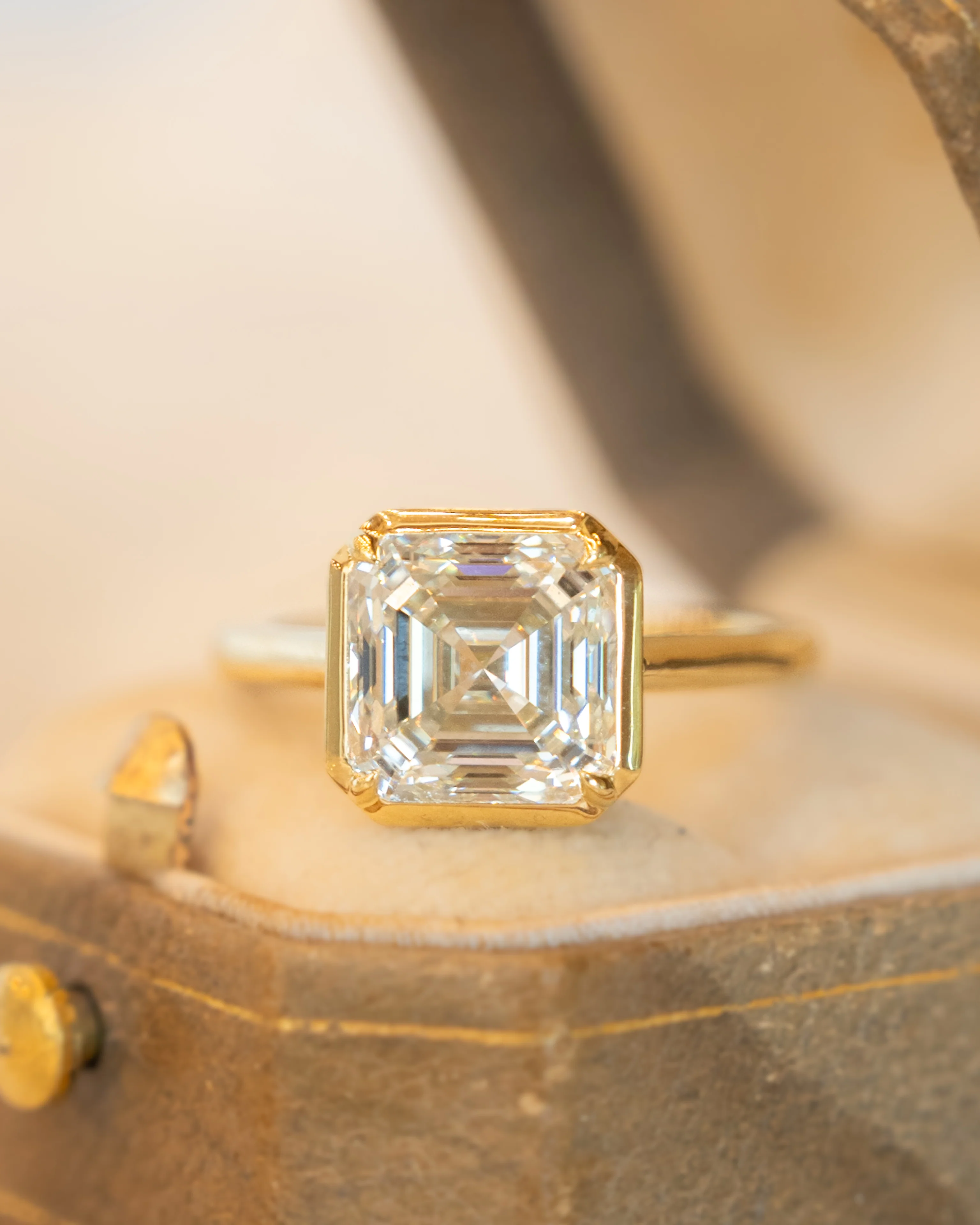 4.05 Asscher Solitaire Diamond Engagement Ring in 18k - Image 6