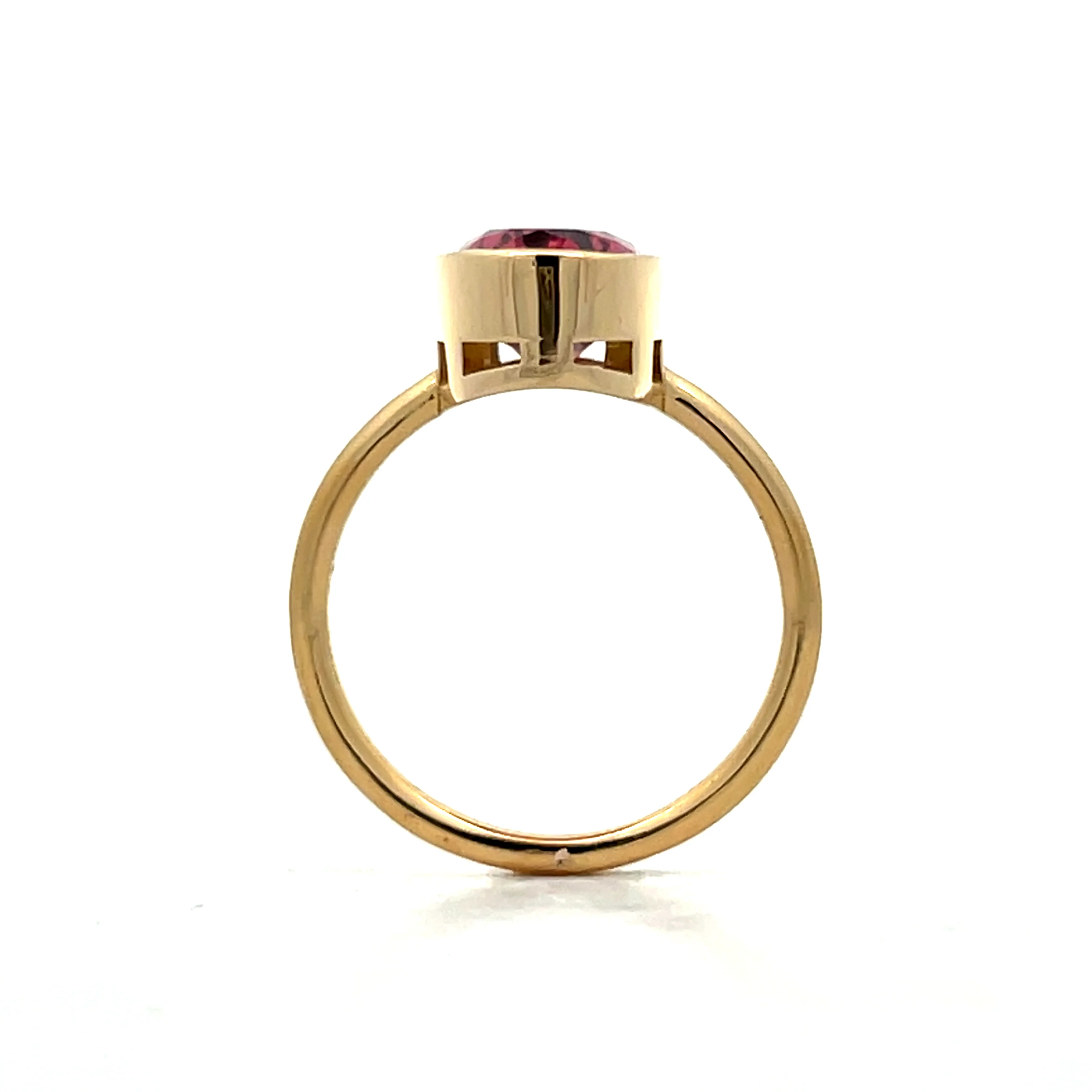 4.06 Elongated Rubellite Tourmaline Cocktail Ring 18k - Image 4