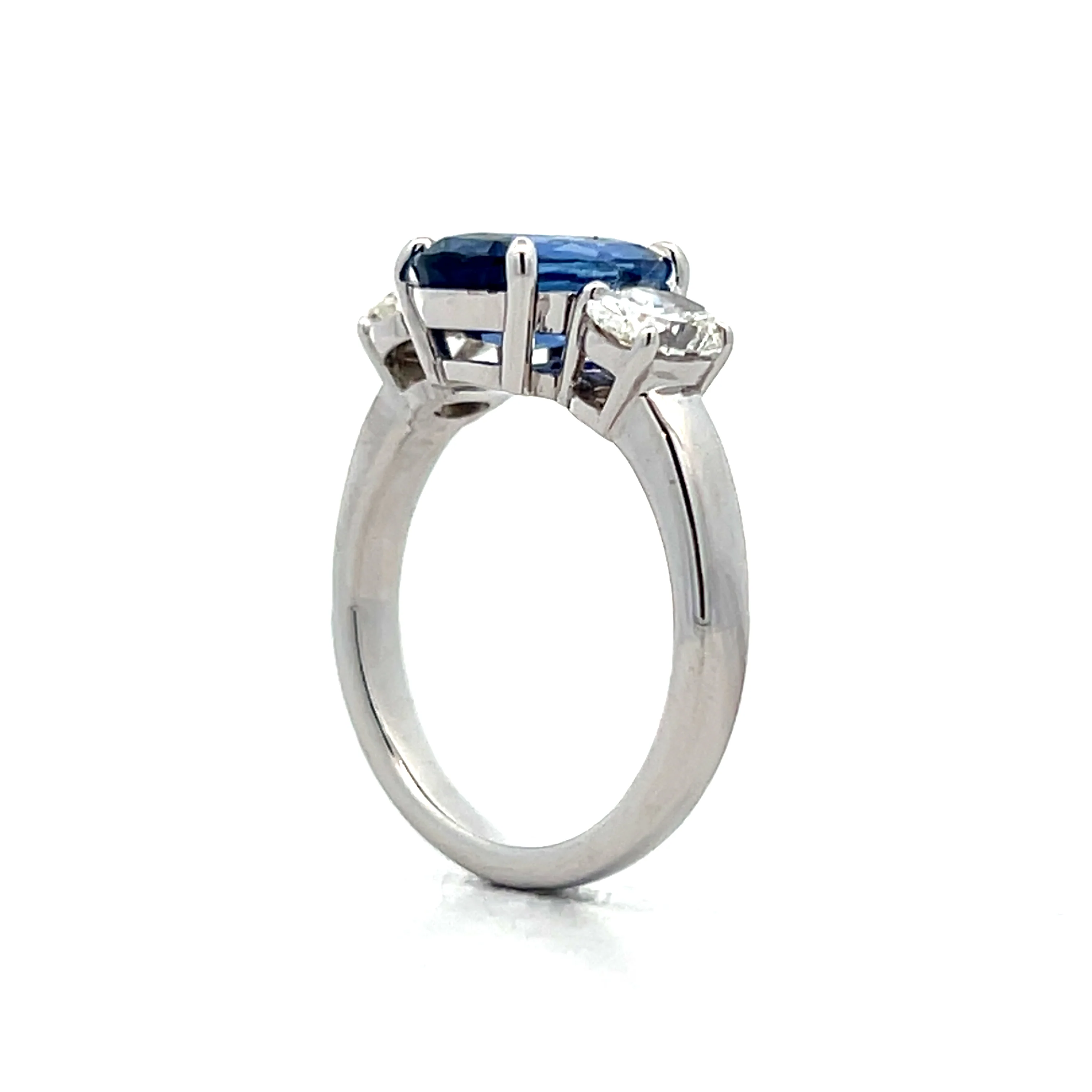 4.07 GIA Oval Blue Sapphire Engagement Ring 18k - Image 5