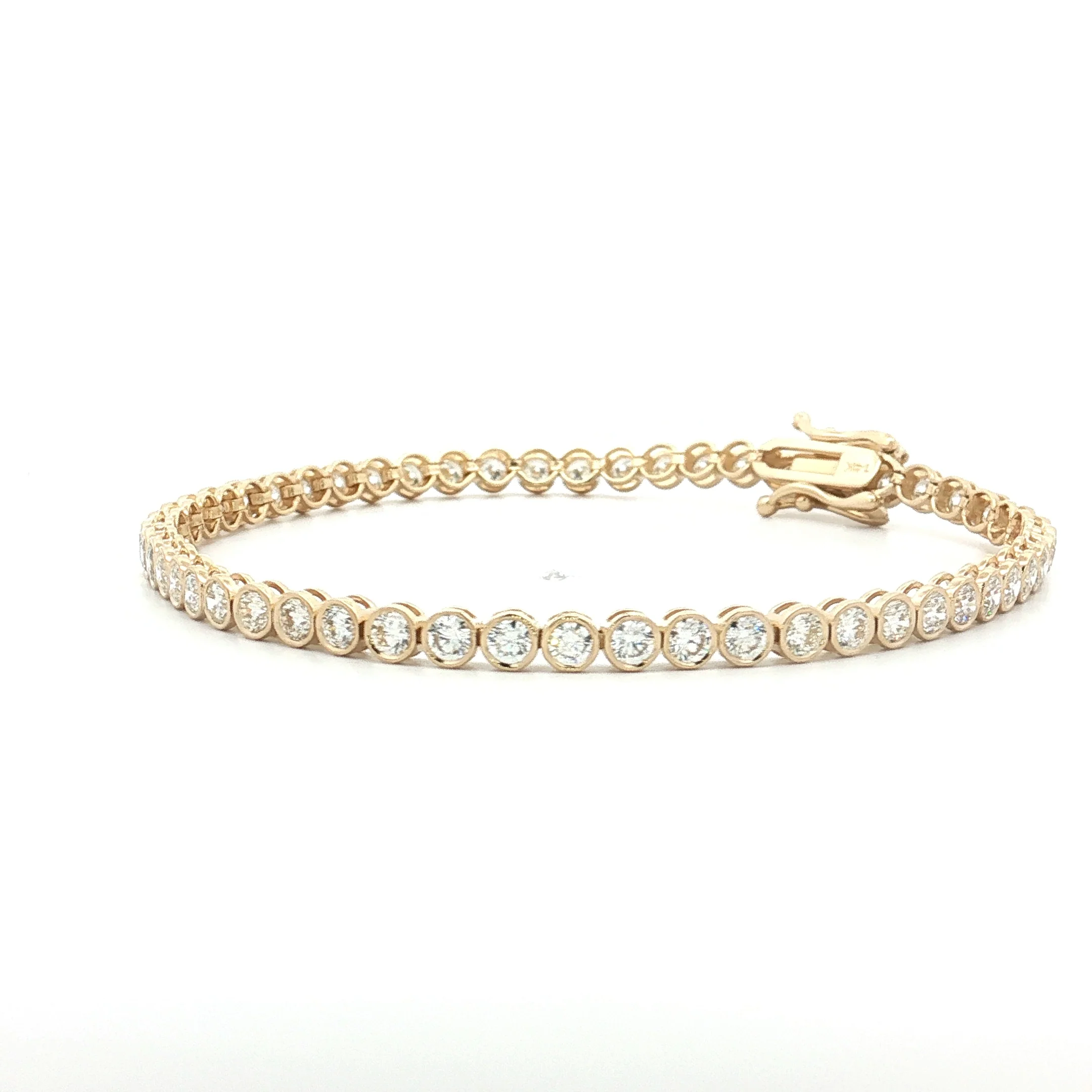 4.08 Bezel Diamond Tennis Necklace 14k Yellow Gold - Image 2