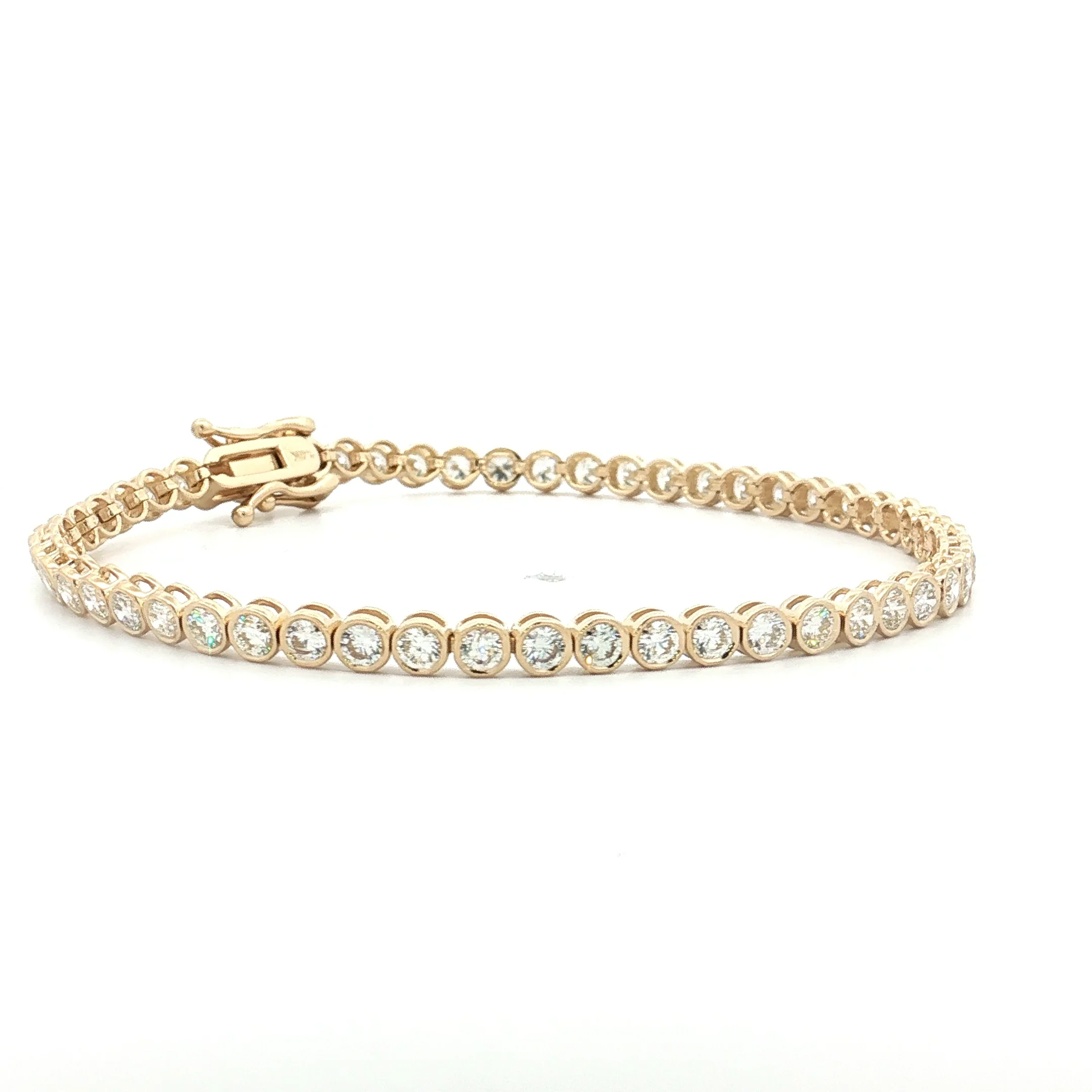 4.08 Bezel Diamond Tennis Necklace 14k Yellow Gold - Image 3