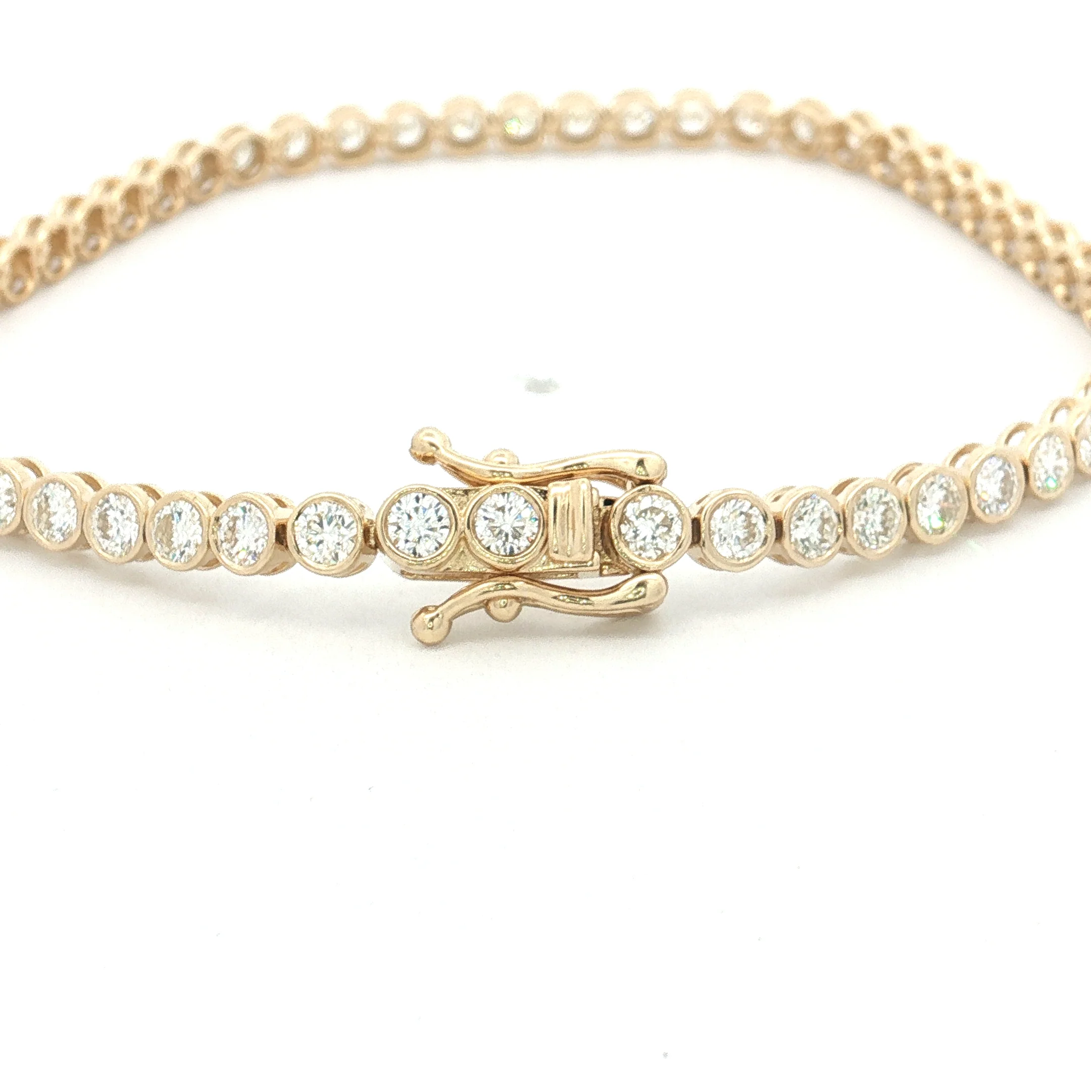 4.08 Bezel Diamond Tennis Necklace 14k Yellow Gold - Image 4