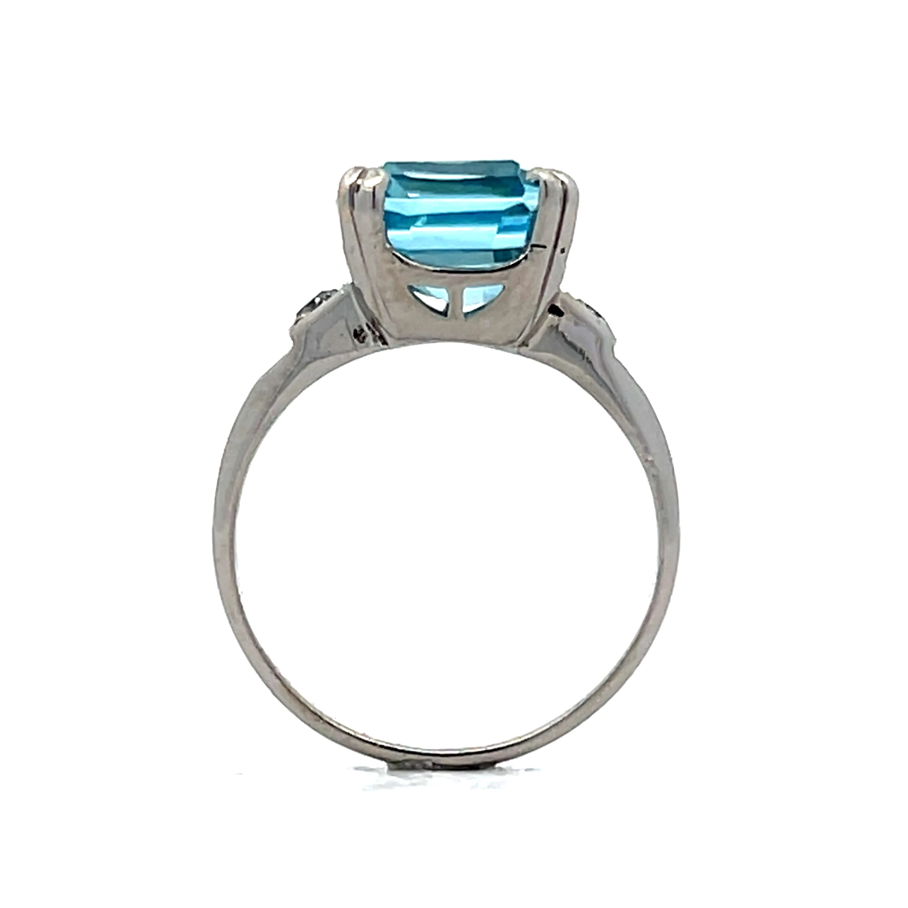 4.08 Vintage Retro Aquamarine Cocktail Ring in 14k - Image 4