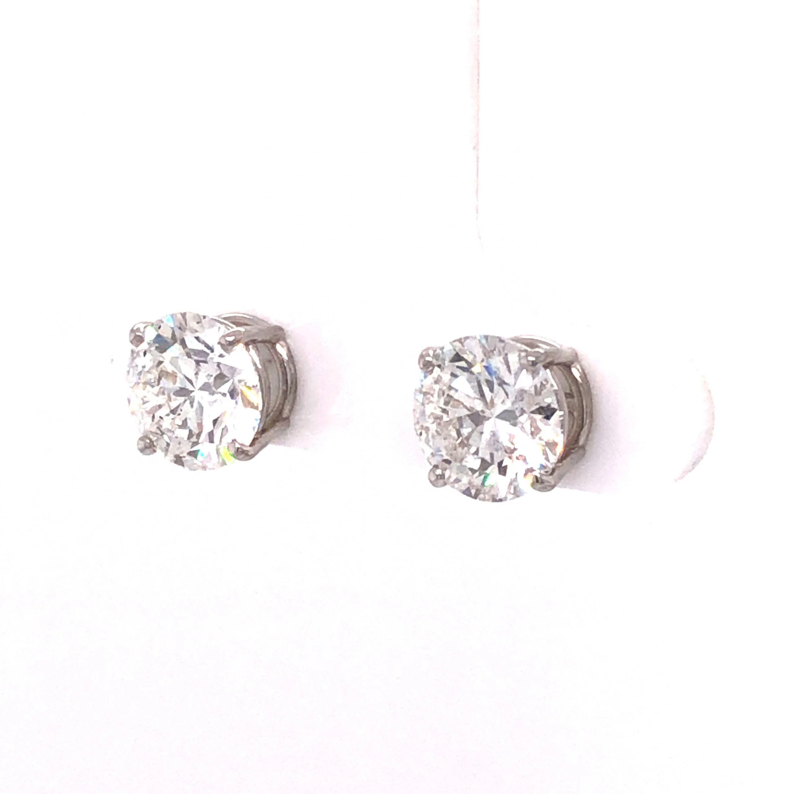 4.10 GIA Diamond Stud Earrings in 14k White Gold - Image 2