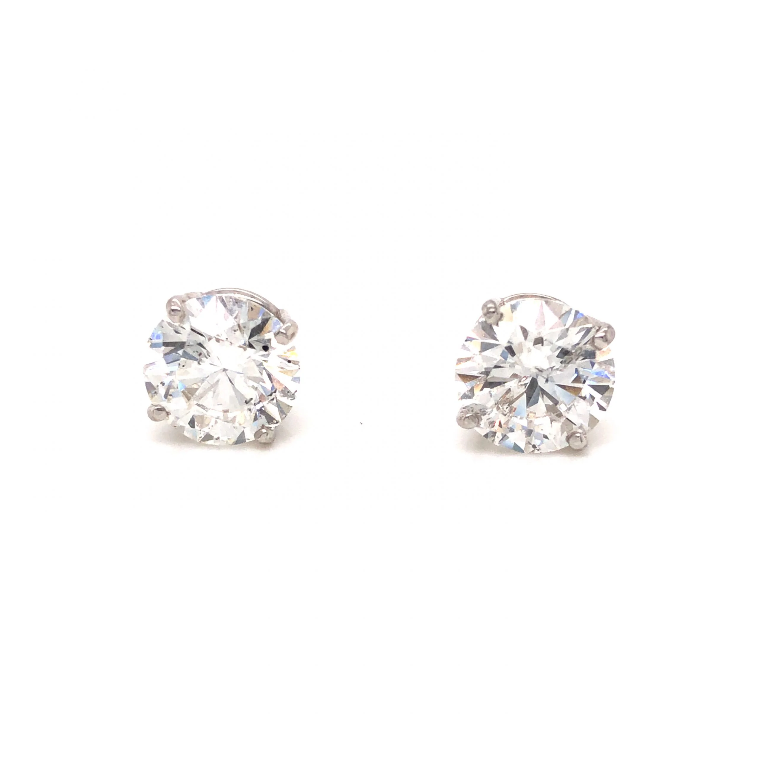 4.10 GIA Diamond Stud Earrings in 14k White Gold - Image 4