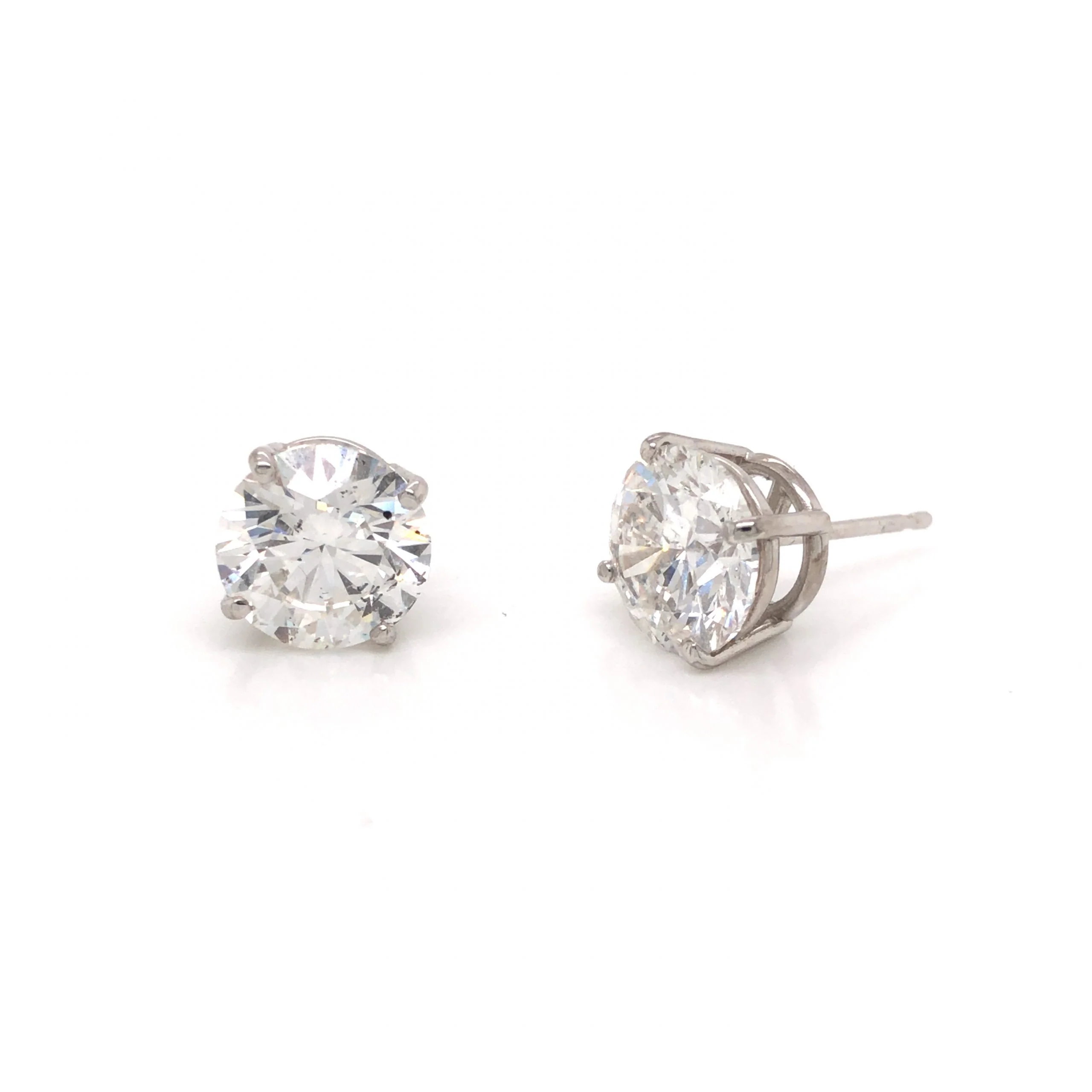 4.10 GIA Diamond Stud Earrings in 14k White Gold - Image 5