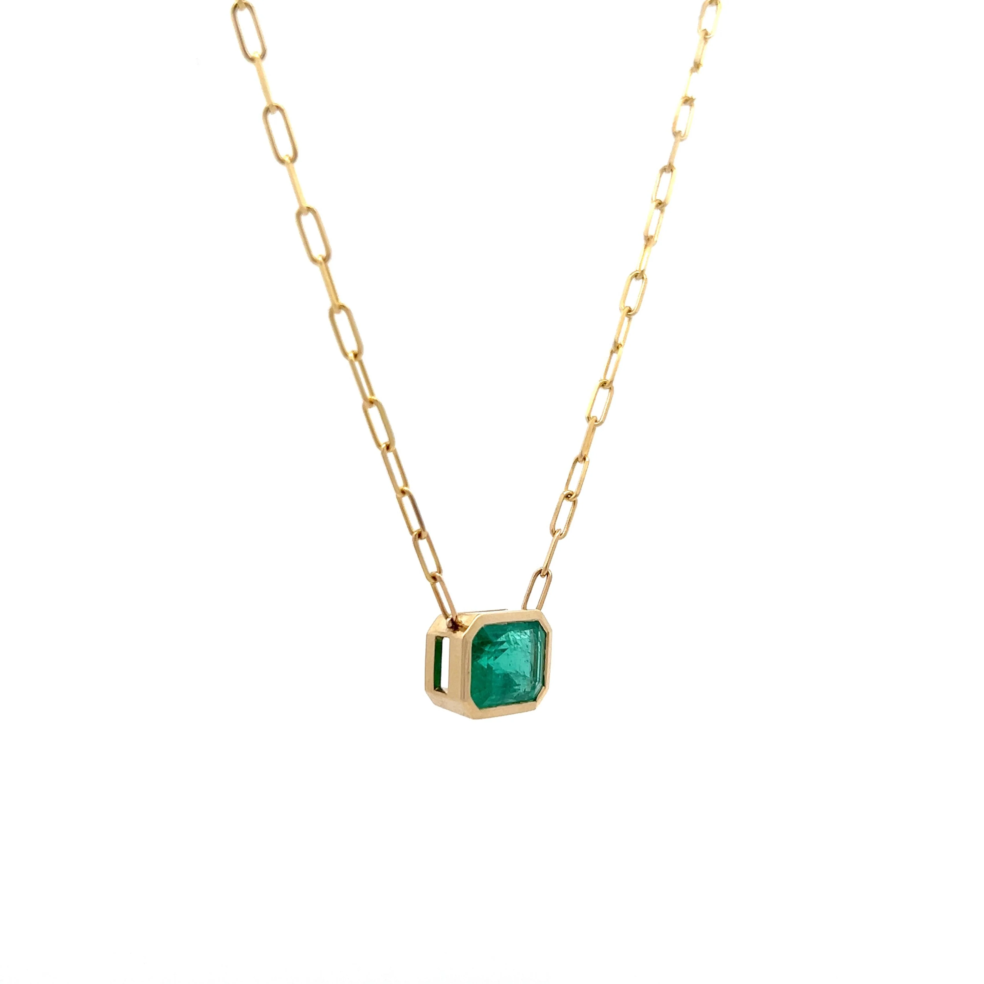 4.12 Emerald Cut Emerald in 14k Yellow Gold - Image 3
