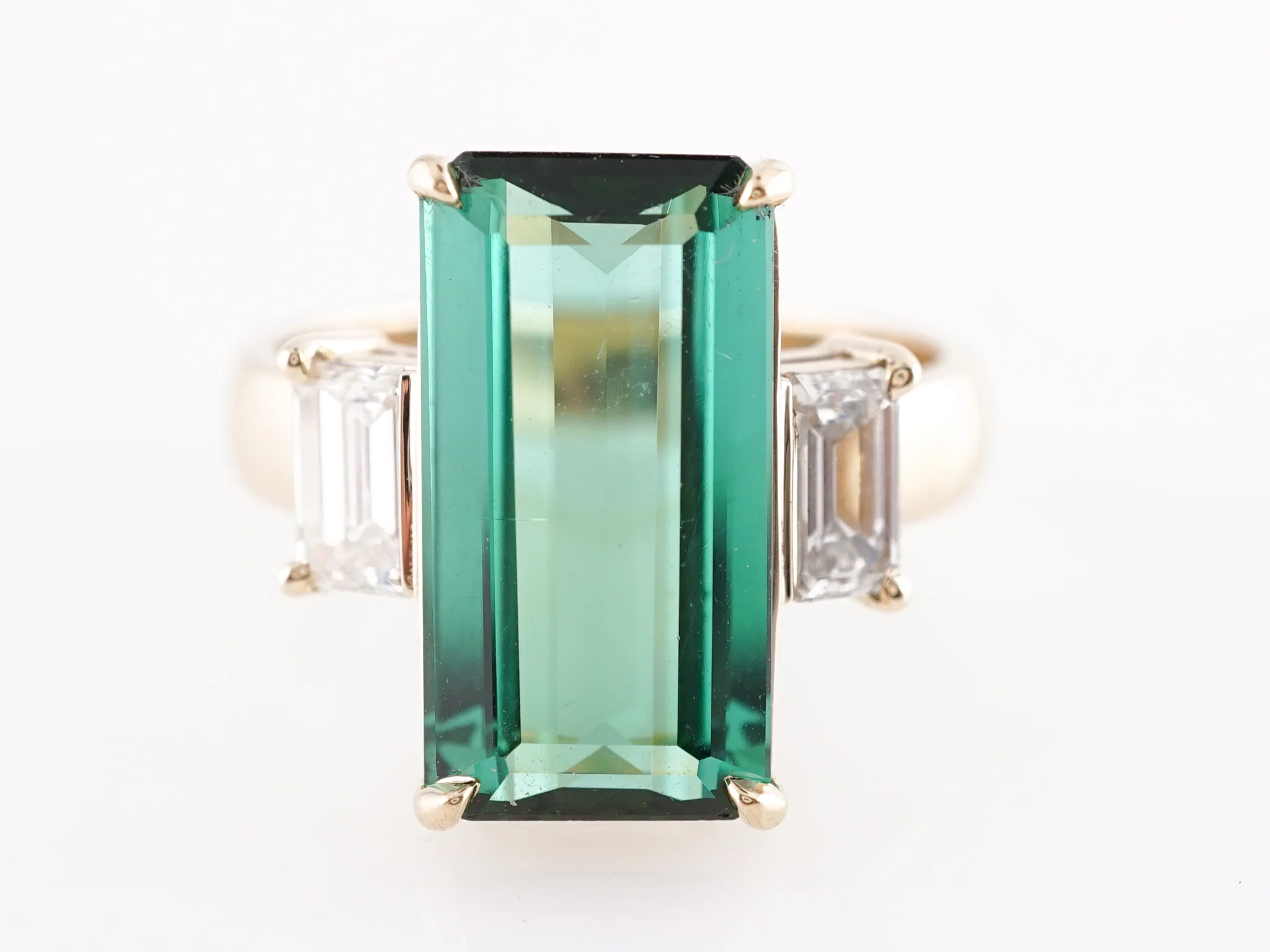 4.12 Tourmaline Engagement Ring in 14k Yellow Gold