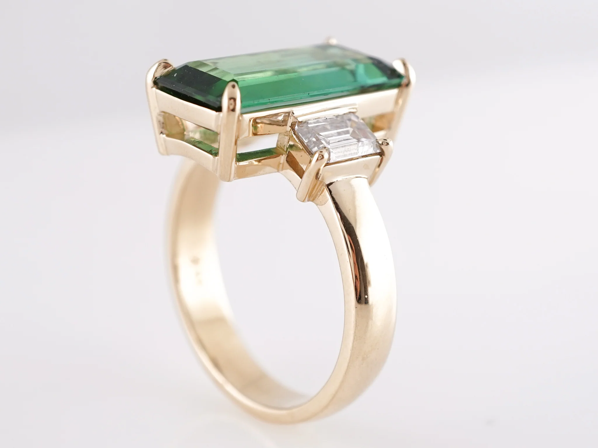 4.12 Tourmaline Engagement Ring in 14k Yellow Gold - Image 2