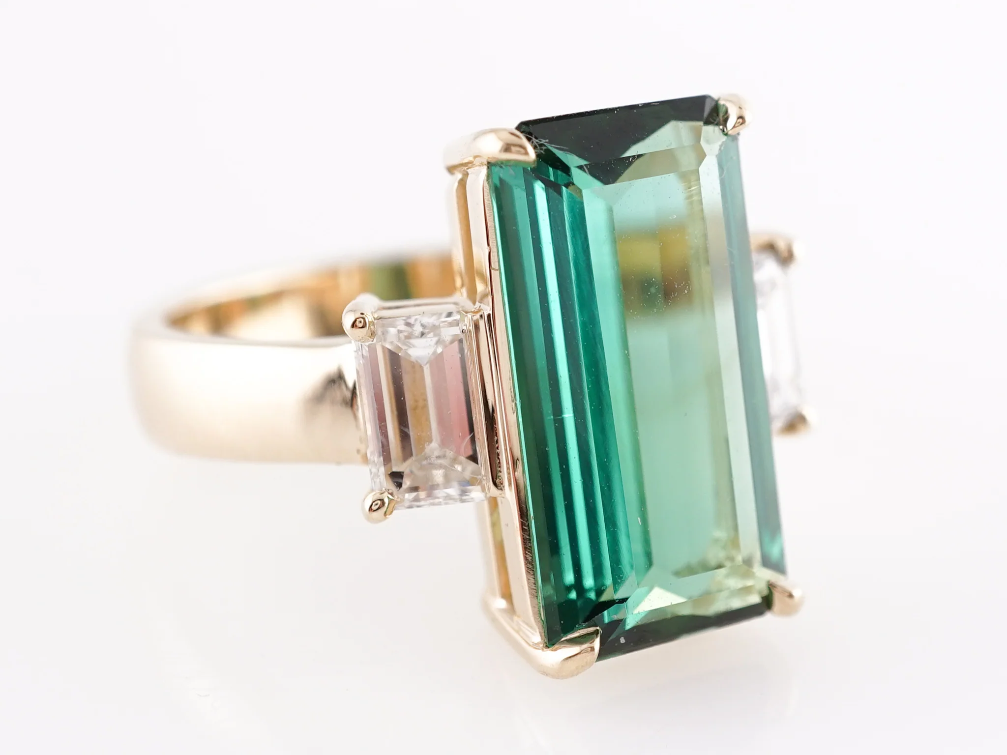 4.12 Tourmaline Engagement Ring in 14k Yellow Gold - Image 4