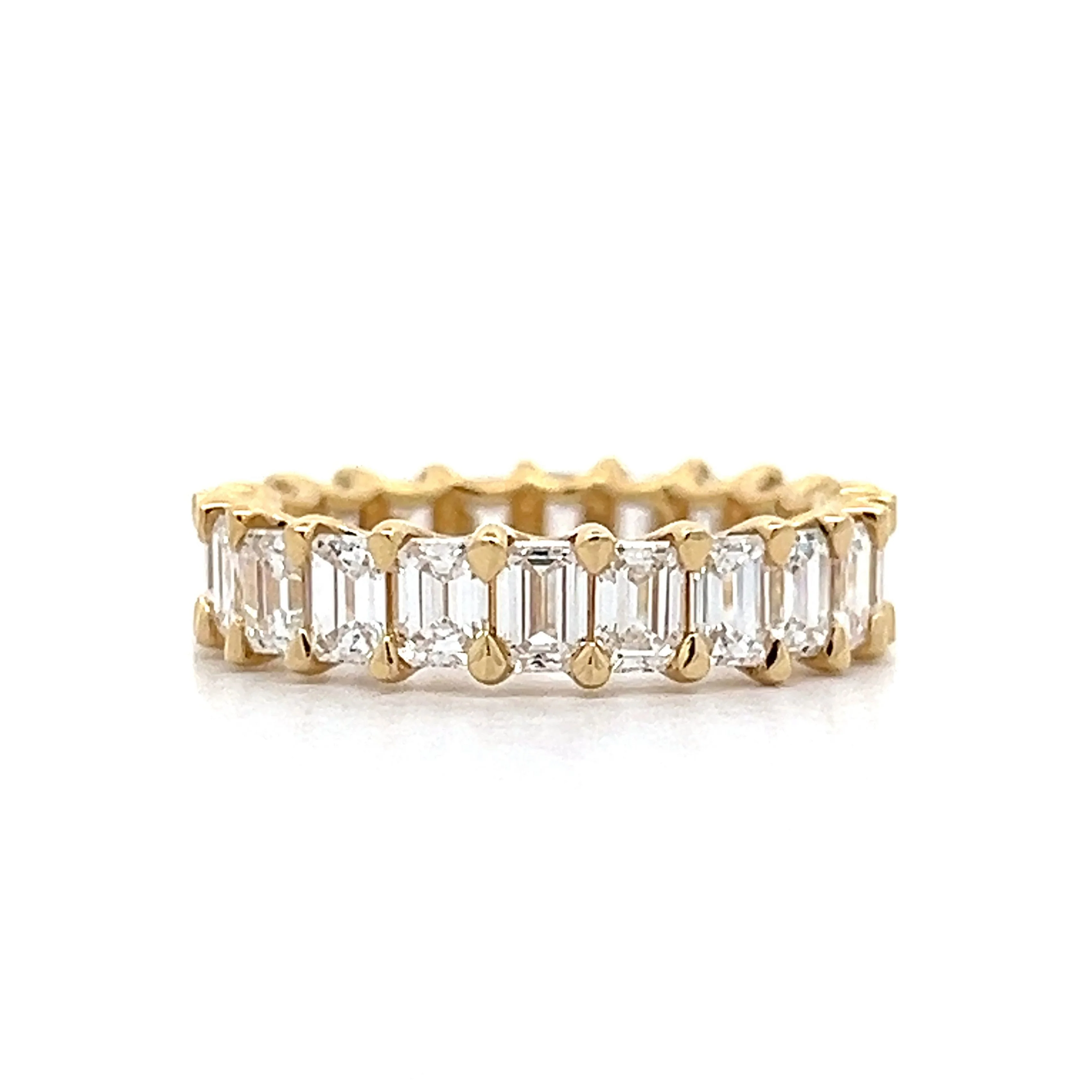 4.14 Emerald Cut Diamond Eternity Stacking Ring in Yellow Gold
