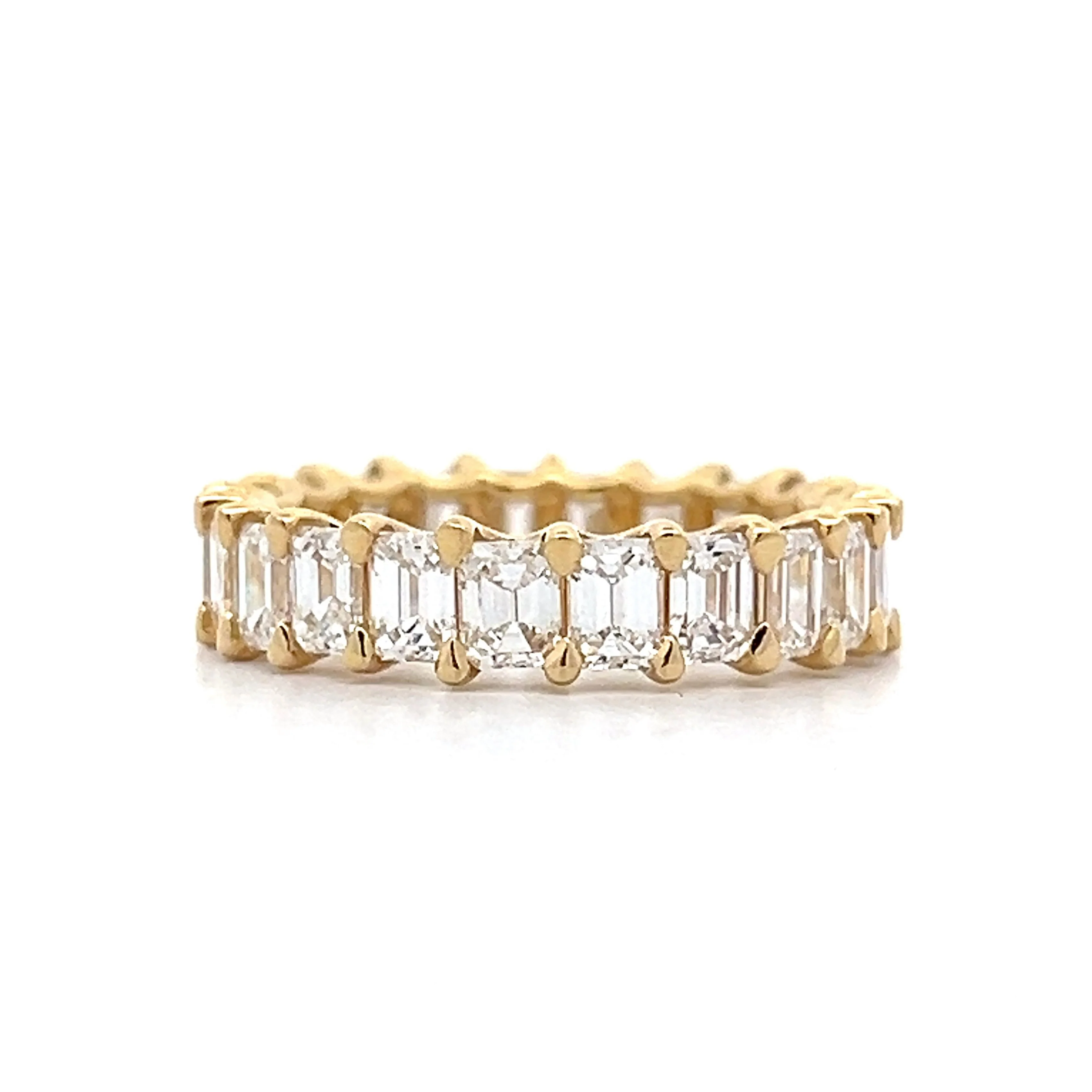 4.14 Emerald Cut Diamond Eternity Stacking Ring in Yellow Gold - Image 2